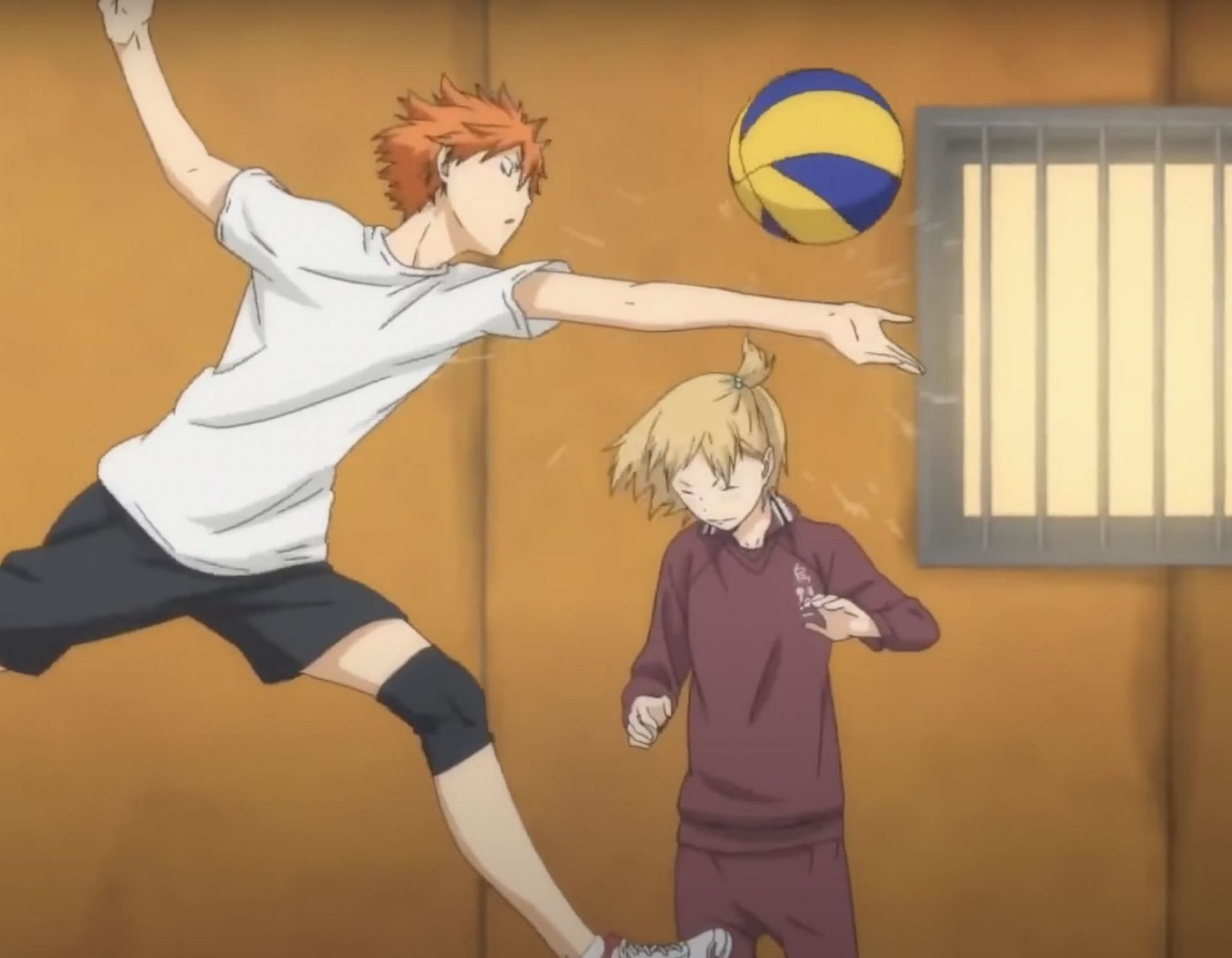 Hinata saving Yachi during practice (Image Via Production I.G)