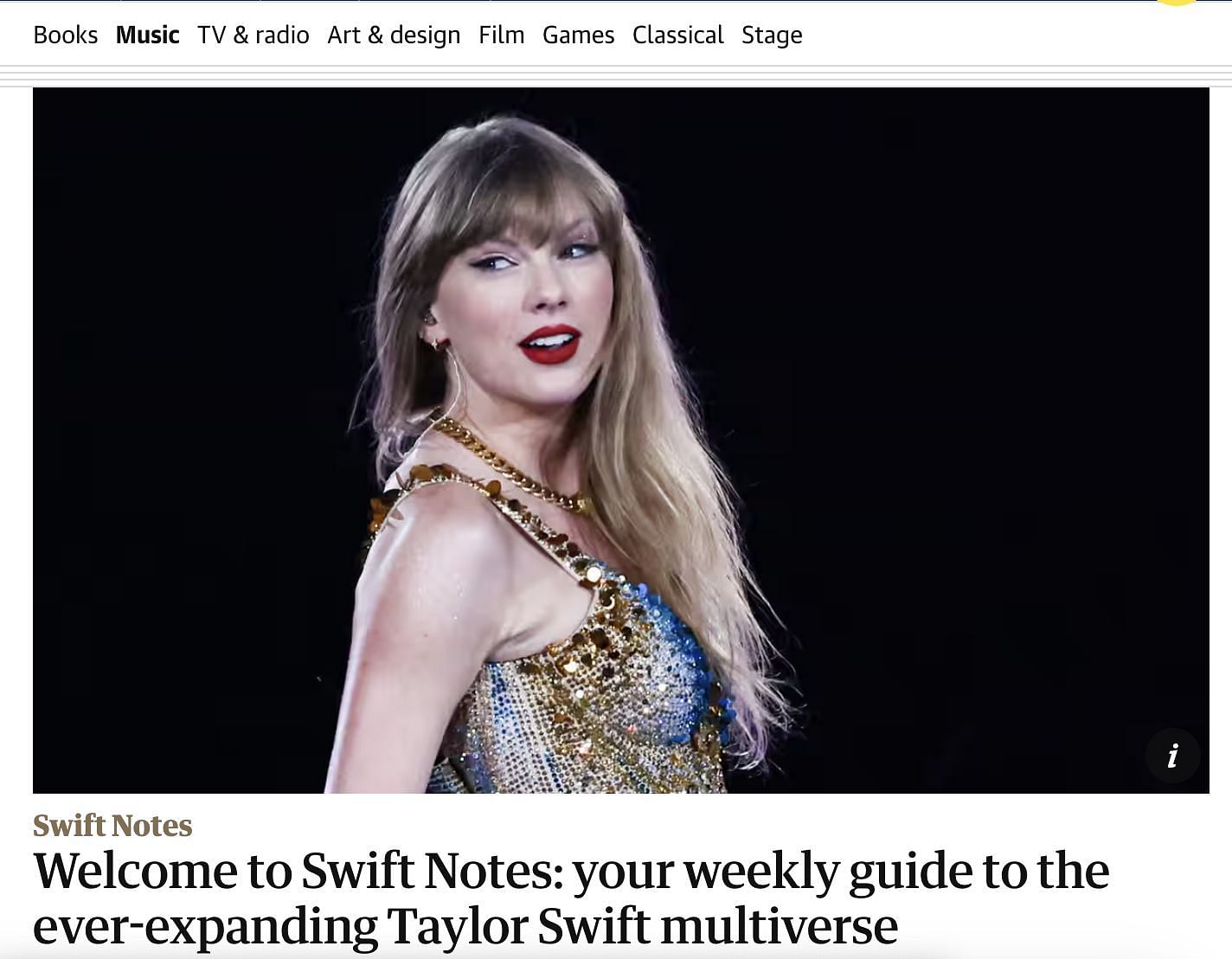 The Guardian starts a weekly newsletter, Swift Note: Details and social media users&#039; reactions explored. (Image via The Guardian)