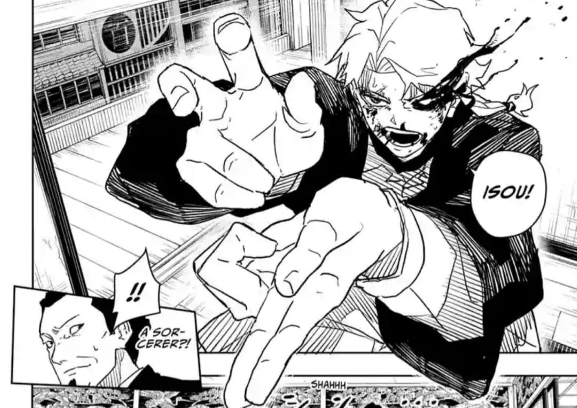 The boy uses Isou in Kagurabachi chapter 19 (Image via Takeru Hokazono/Shueisha)