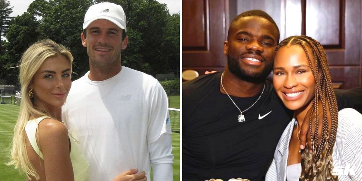 Tommy Paul and Paige Lorenze (L), Frances Tiafoe and Ayan Broomfield (R)