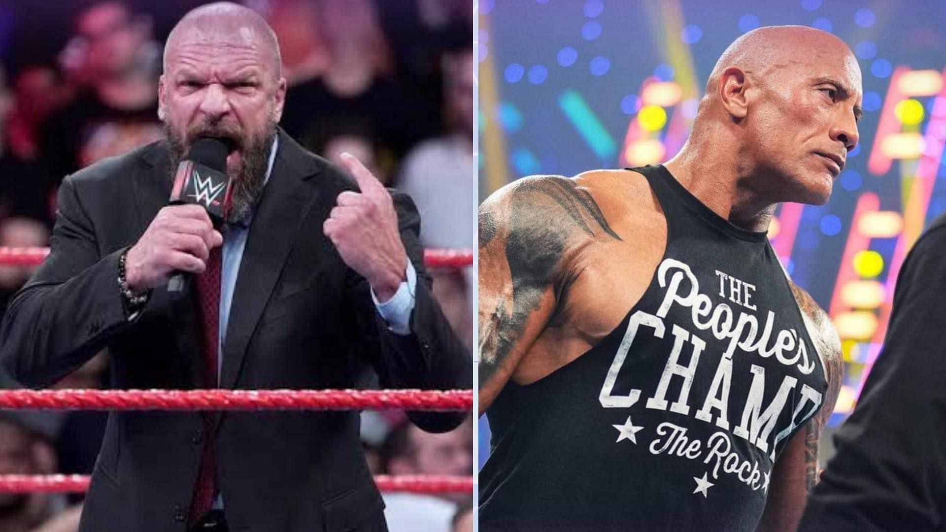 The Rock reacts to Triple H's message before WWE RAW