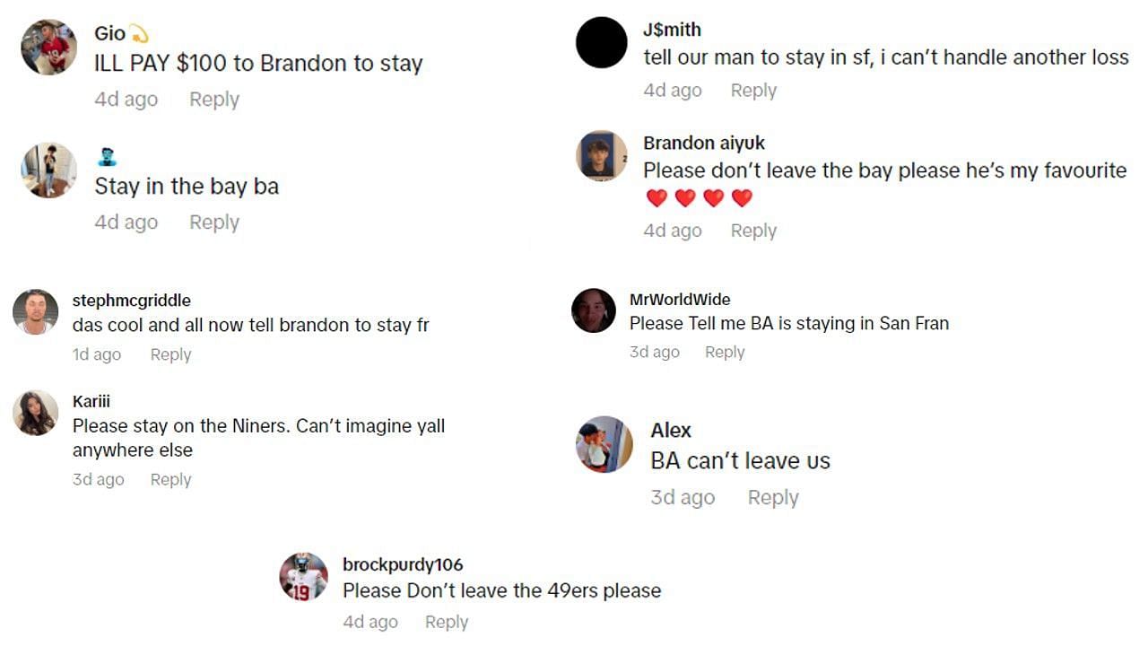 San Francisco 49ers fans have flooded Aiyuk&#039;s girlfriend Rochelle&#039;s TikTok account with comments.