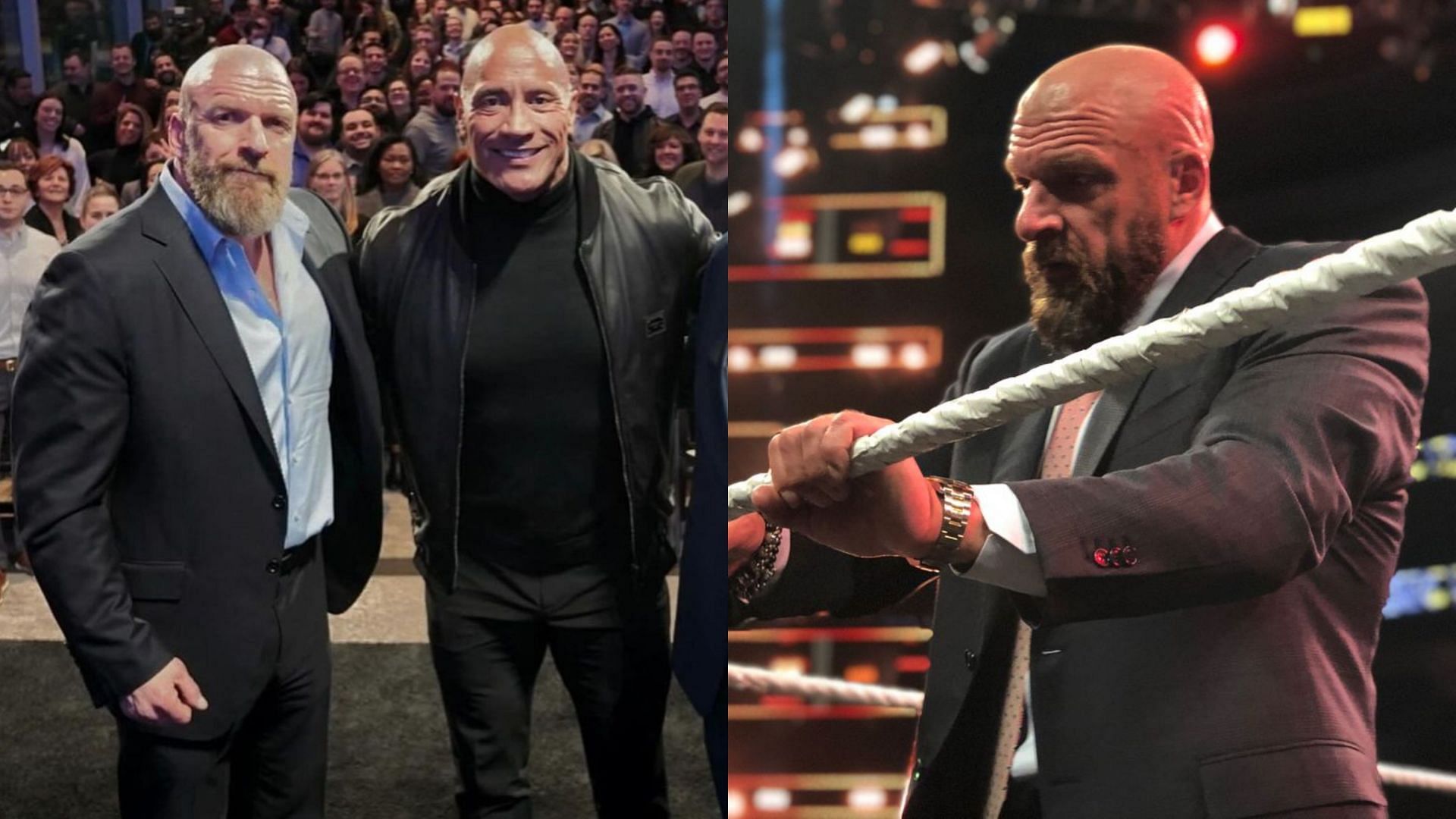 WWE Chief Content Officer Triple H with The Rock