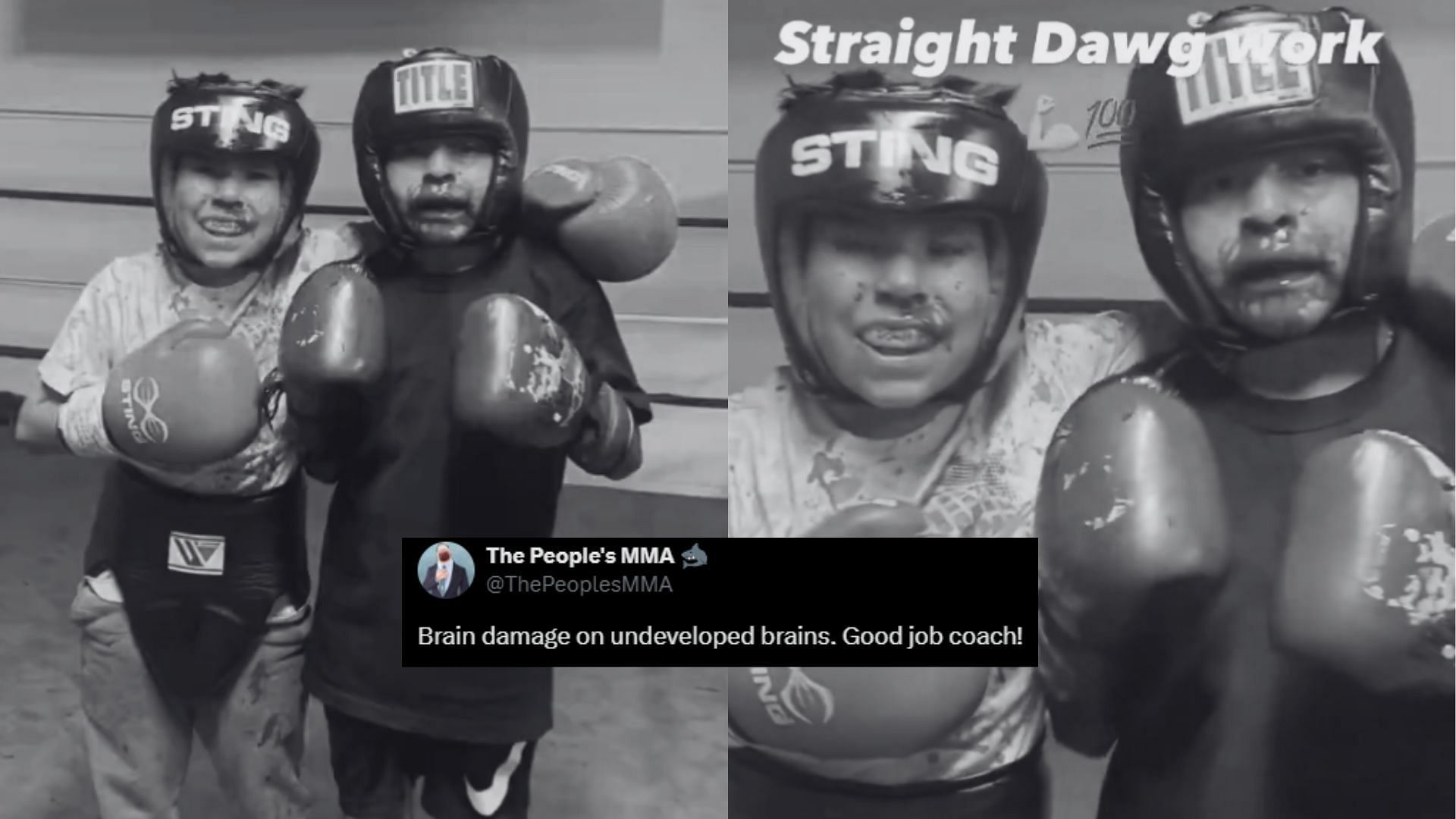 Boxing fans react to video of two 10-year-olds sparring [Images courtesy of @HRamirezBoxing on X]