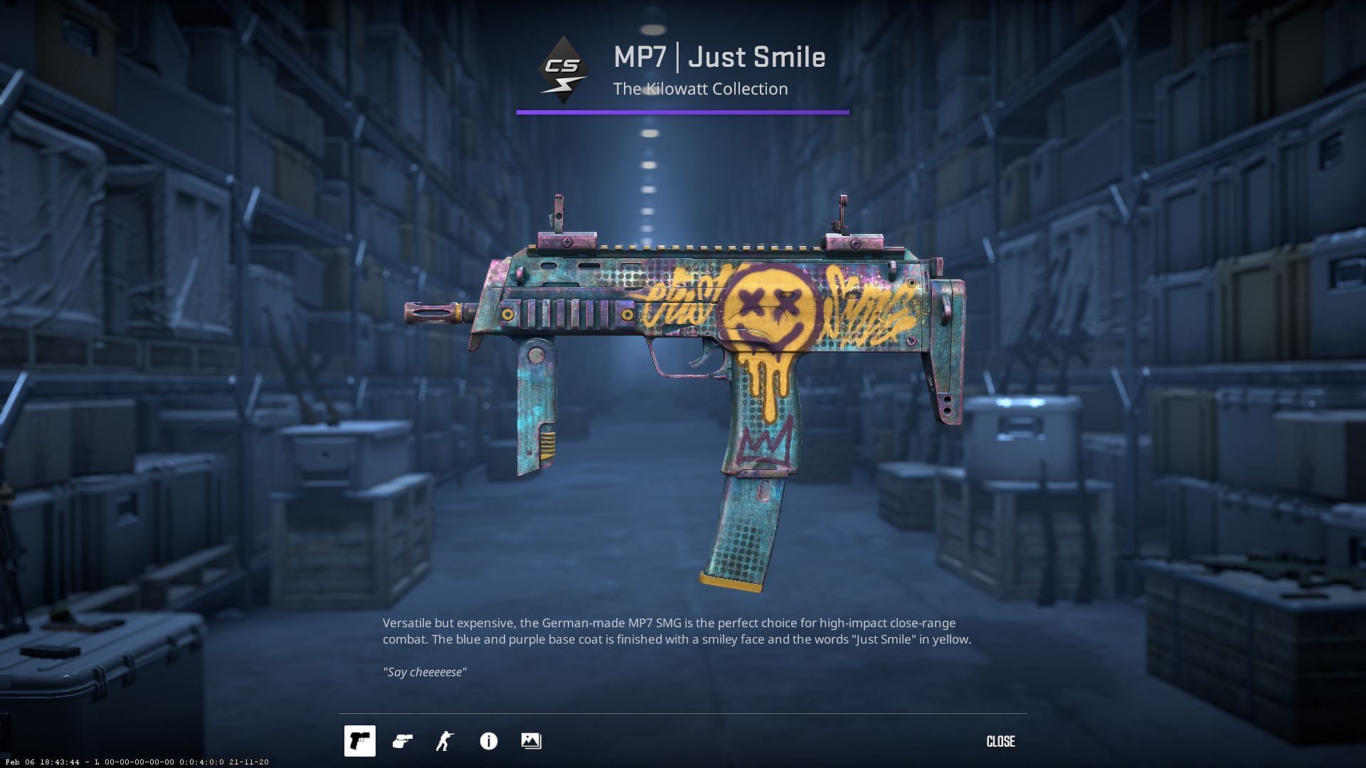 MP7 Just Smile (Image via Valve)