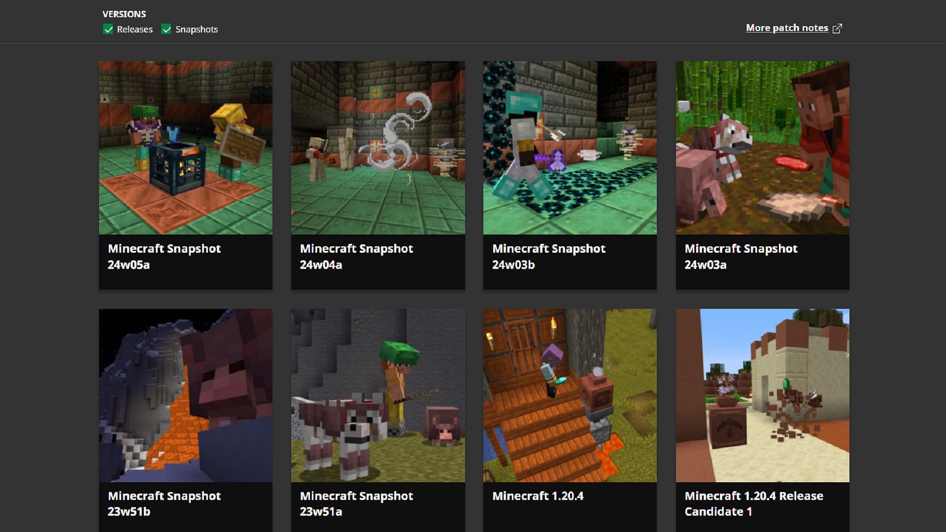 The Minecraft Launcher makes accessing new snapshots incredibly simple (Image via Mojang)
