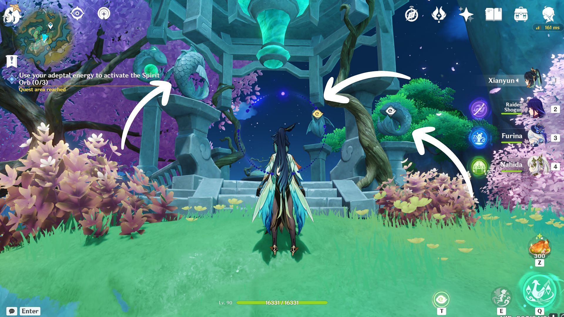 Activate the Spirit Orbs in this pavilion (Image via HoYoverse)