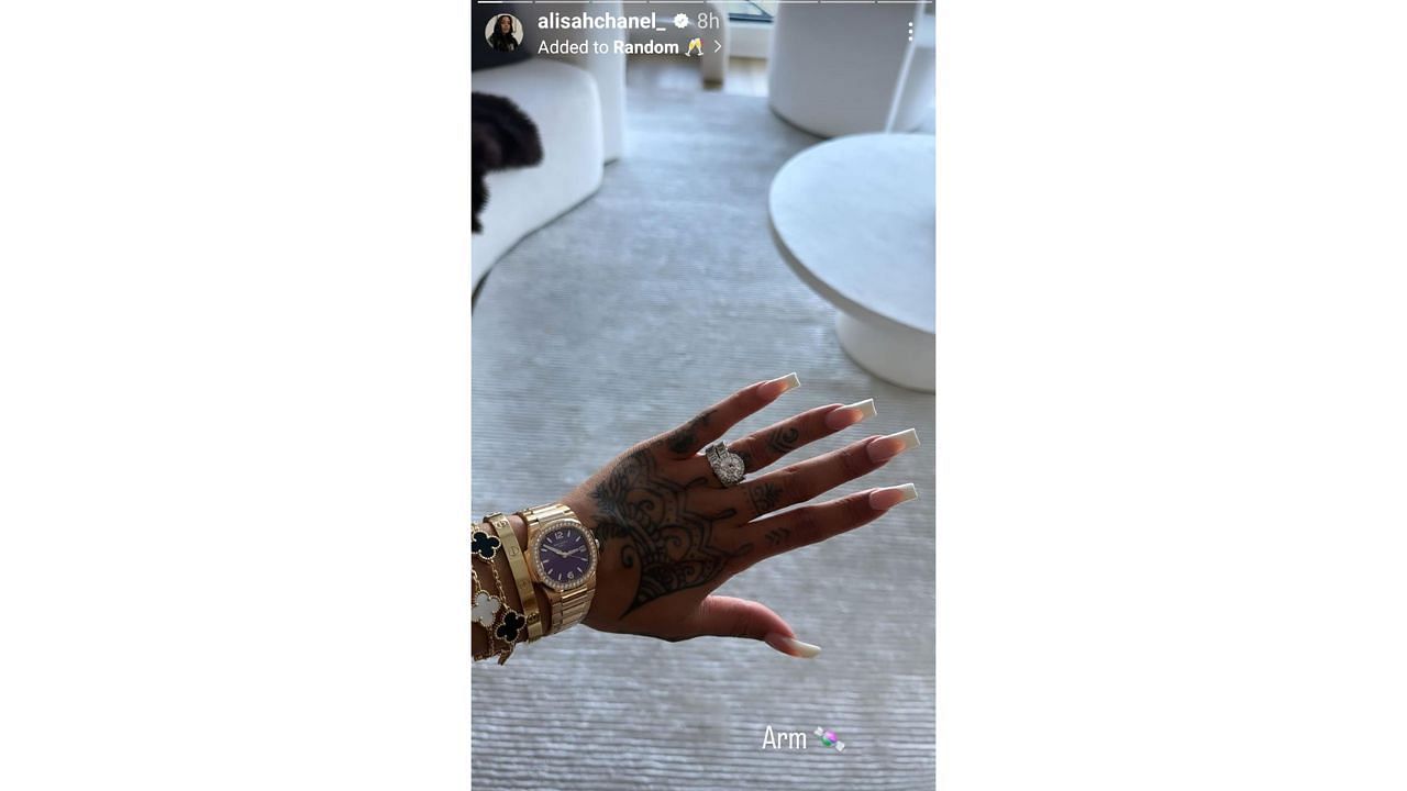 Alisah Chanel flaunted her new watch on Instagram