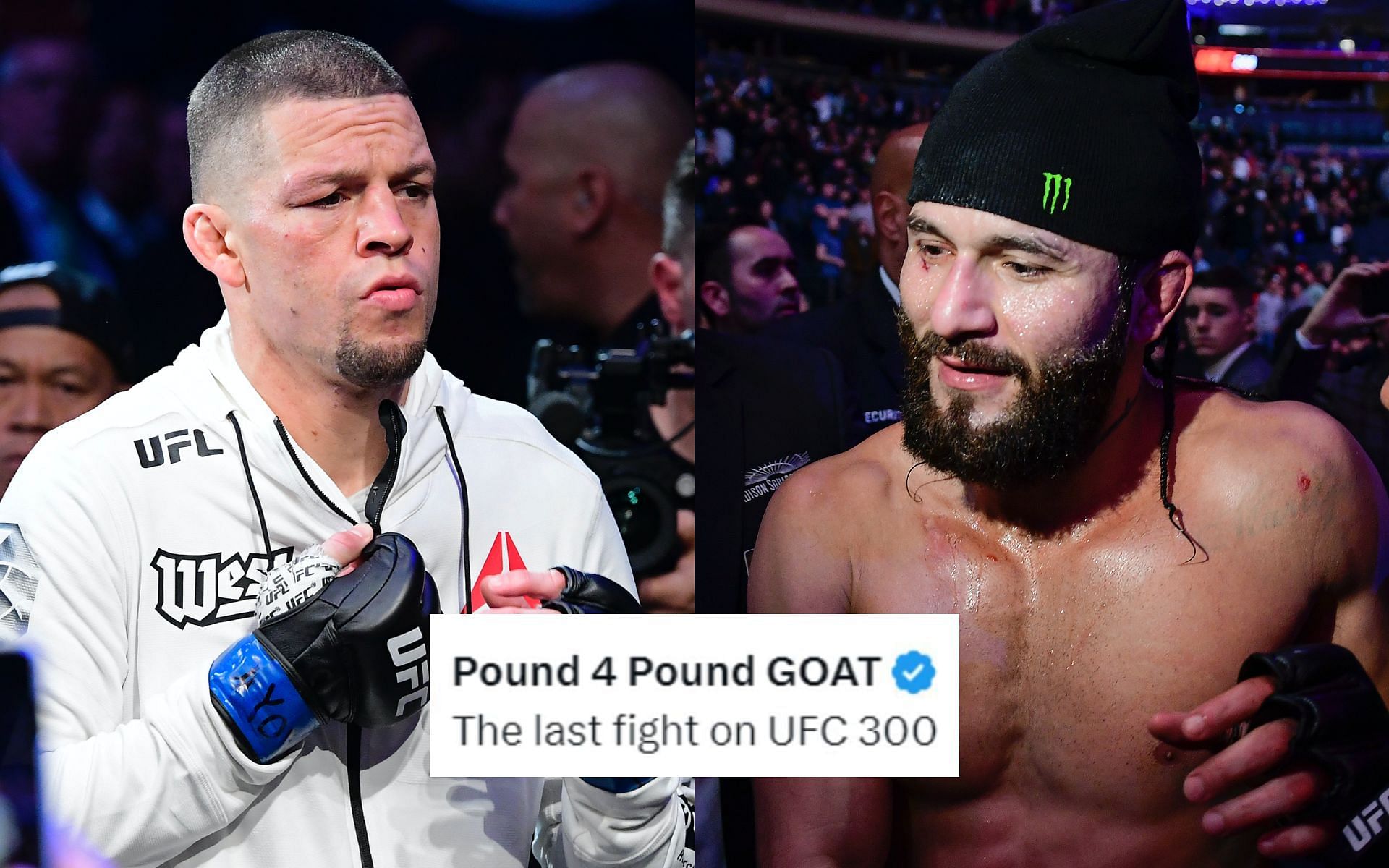 Jorge Masvidal (right) calls out Nate Diaz (left) [Image via: Getty Images] 