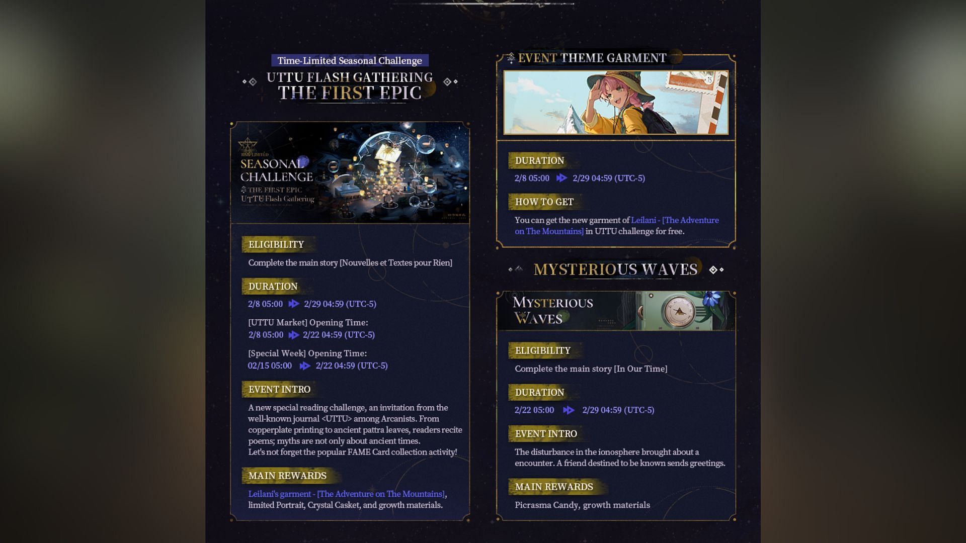 Bluepoch&#039;s photo giving information about the new events in Reverse 1999 version 1.3 Phase Two update posted on X. (Image via Blupeoch)