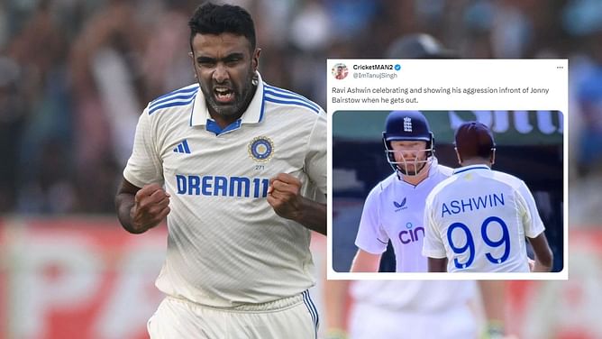 [Watch] Fired-up Ravichandran Ashwin gives a send-off to Jonny Bairstow, the Englishmen gives back a few words