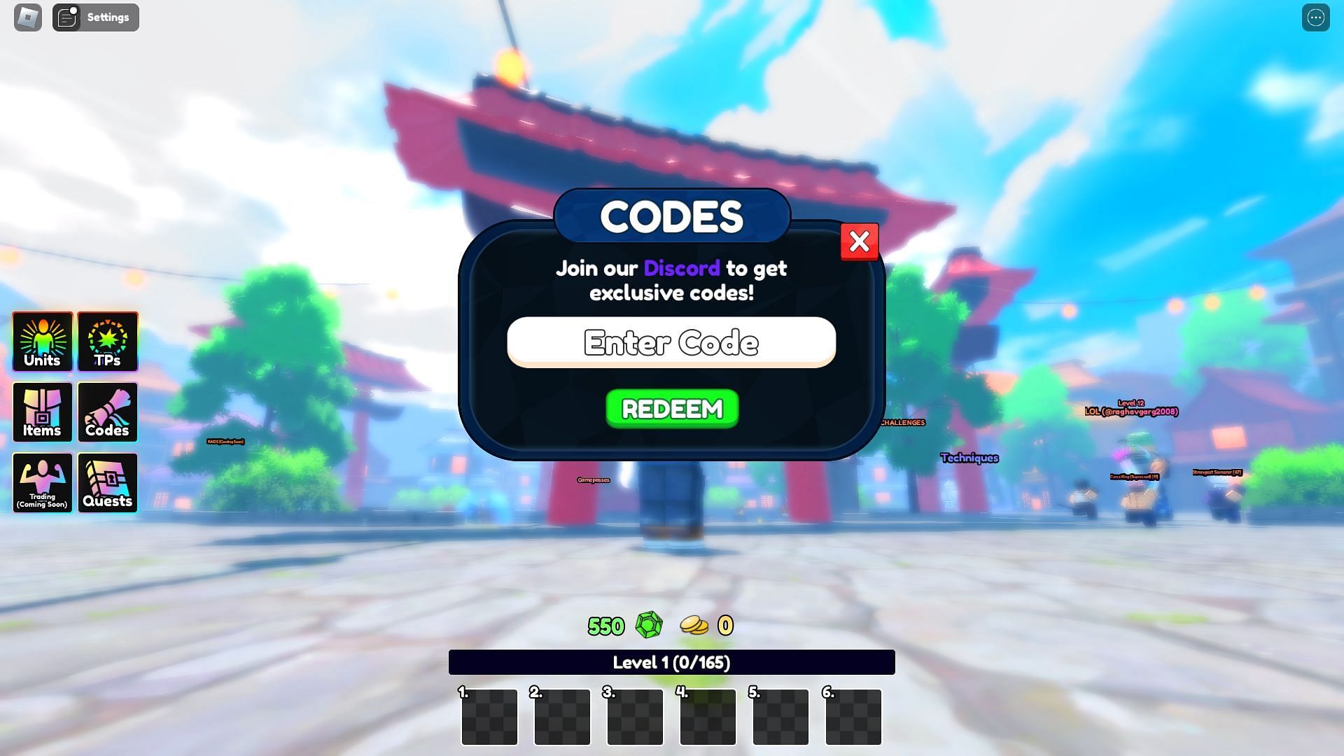 Active codes for Anime Last Stand (Image via Roblox)