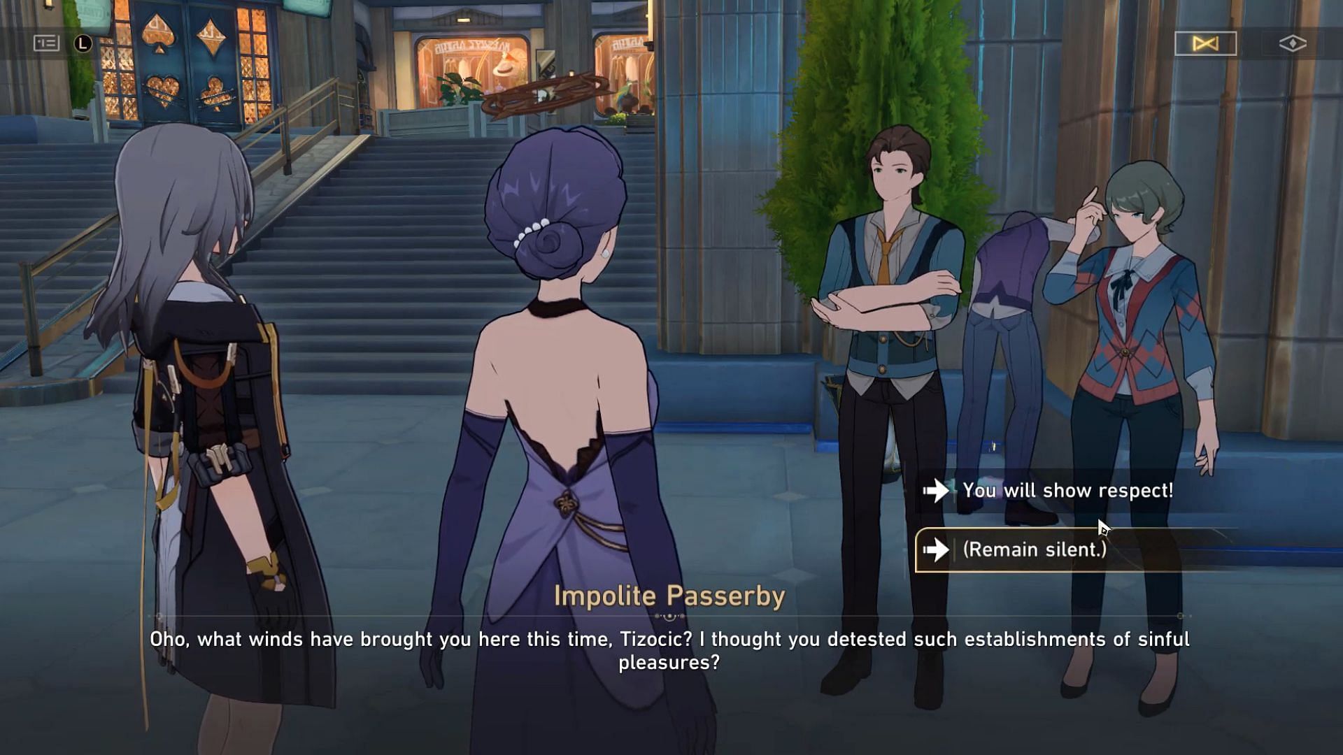 One of the steps requires talking to Impolite Passerby in Dreammerse Shopping Street (Image via HoYoverse)