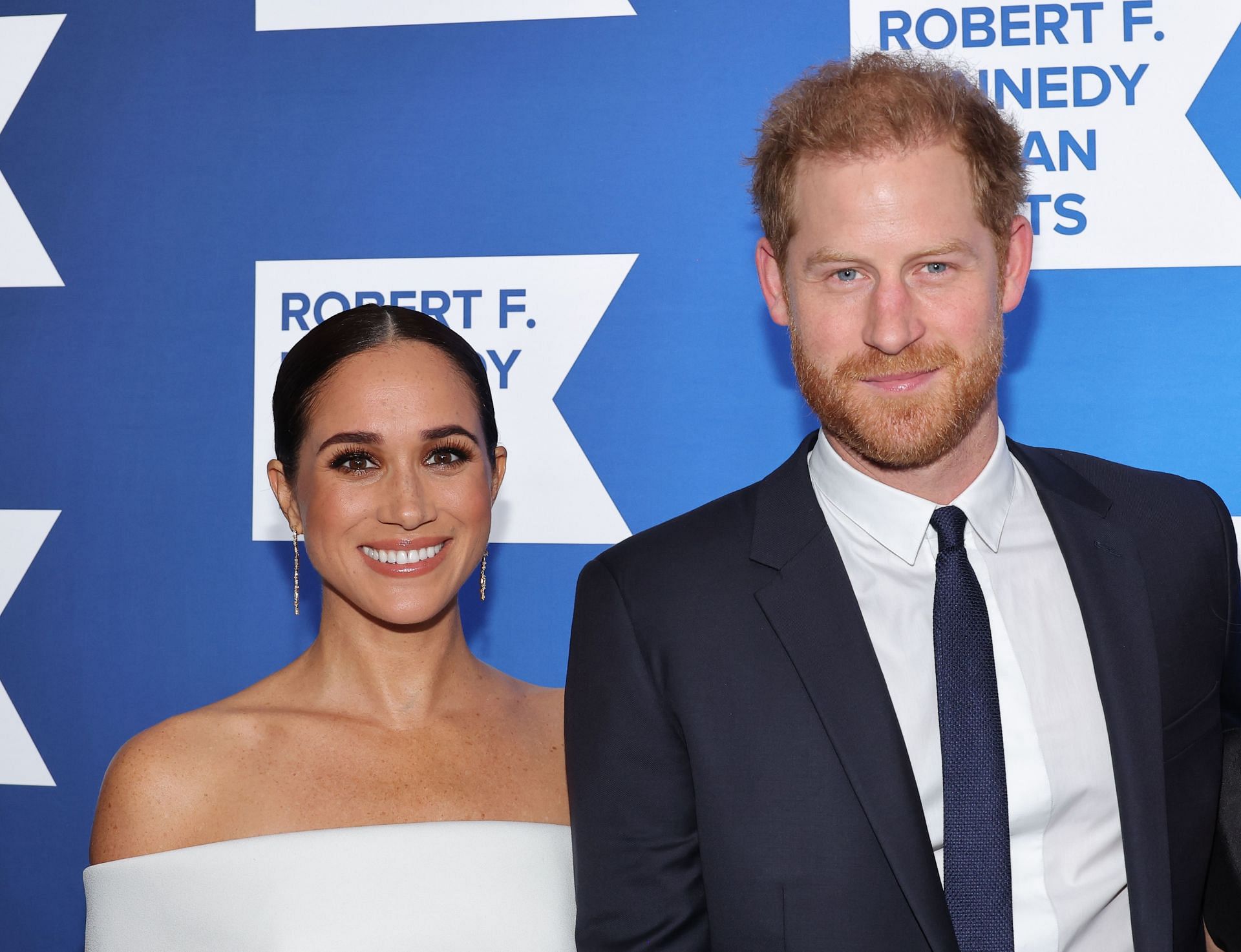 Prince Harry and Meghan Markle for the 2022 Robert F. Kennedy Human Rights Ripple of Hope Gala (Image via Getty Images/Mike Coppola)