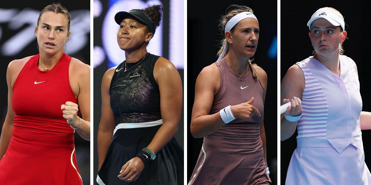 (From L to R): Aryna Sabalenka, Naomi Osaka, Victoria Azarenka, Jelena Ostapenko