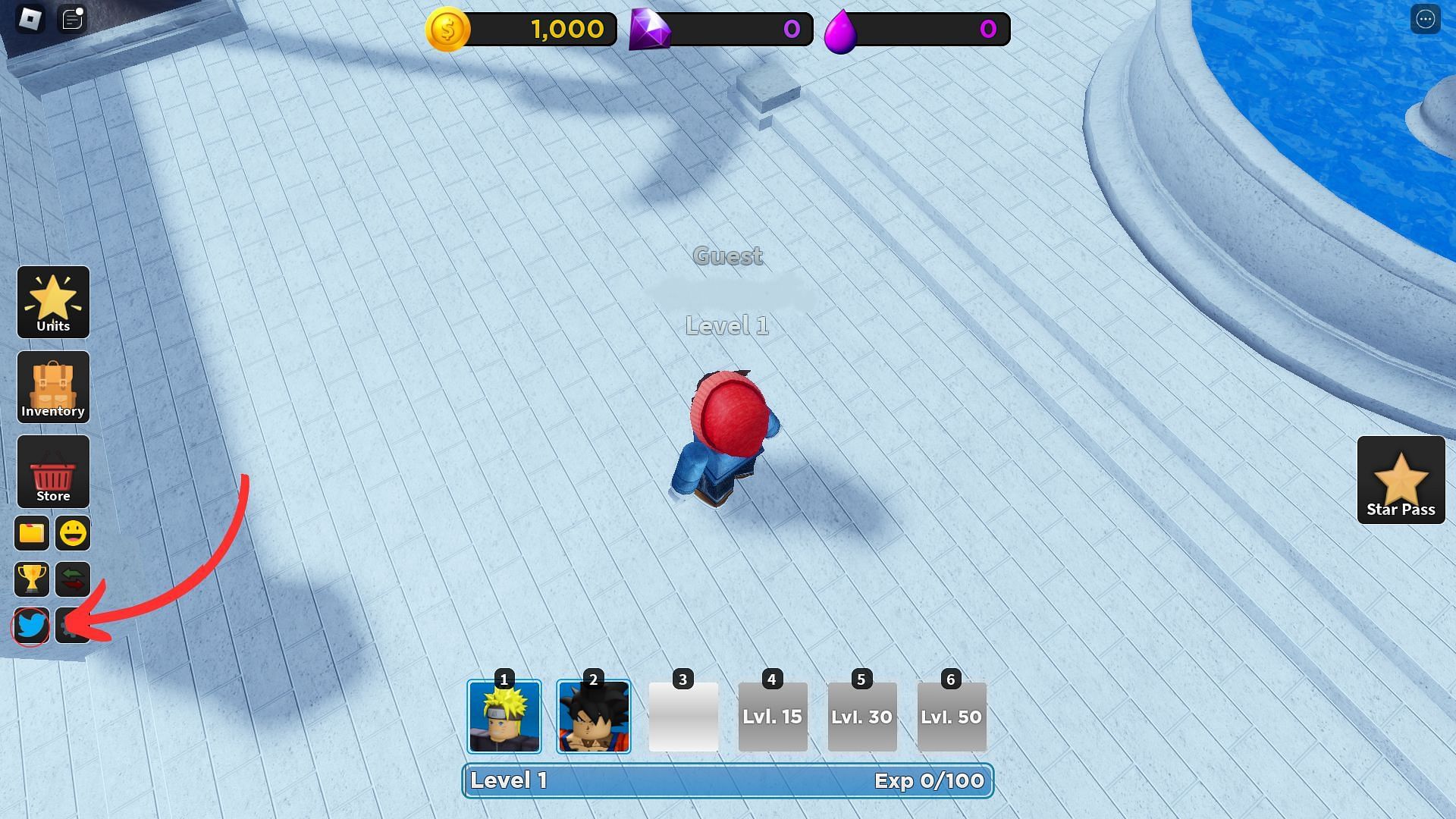 Twitter icon for code redemption in Ultimate Tower Defense (Image via Roblox || Sportskeeda)