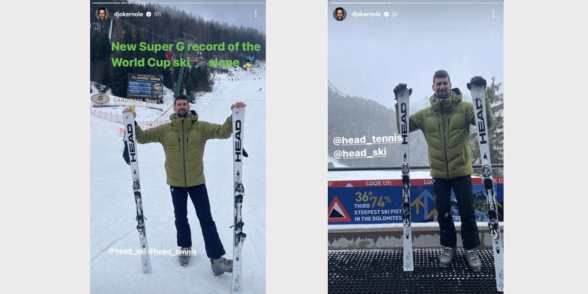 The Serbinator went skiing in Italy (via his Instagram stories)