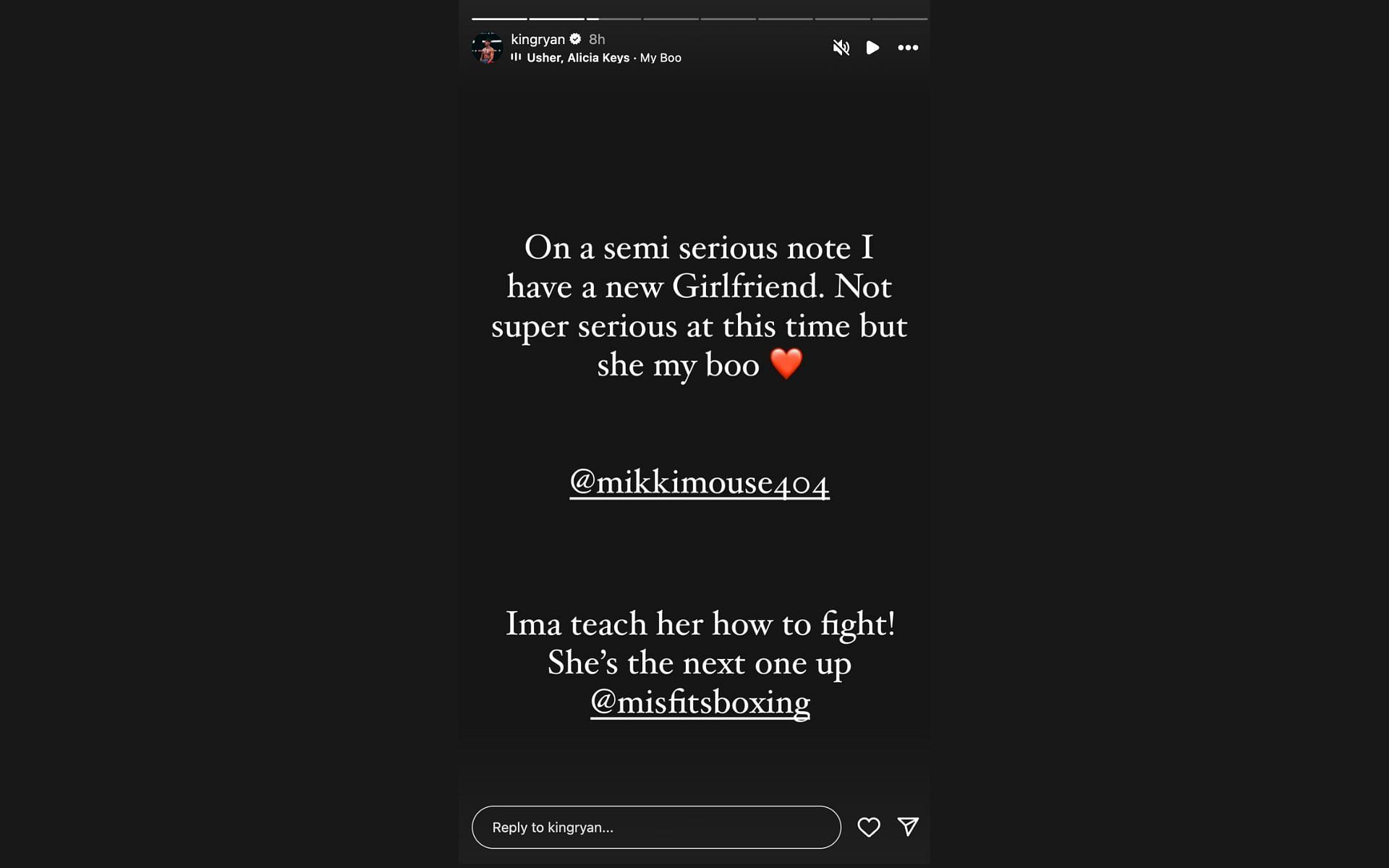 Ryan Garcia&#039;s post announcing his new girlfriend