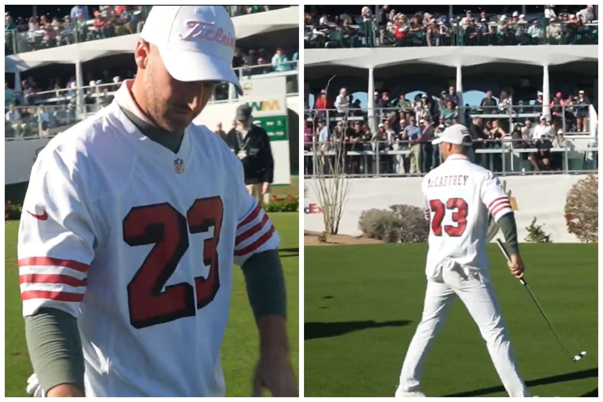 Wyndham Clark sports his Christian McCaffrey