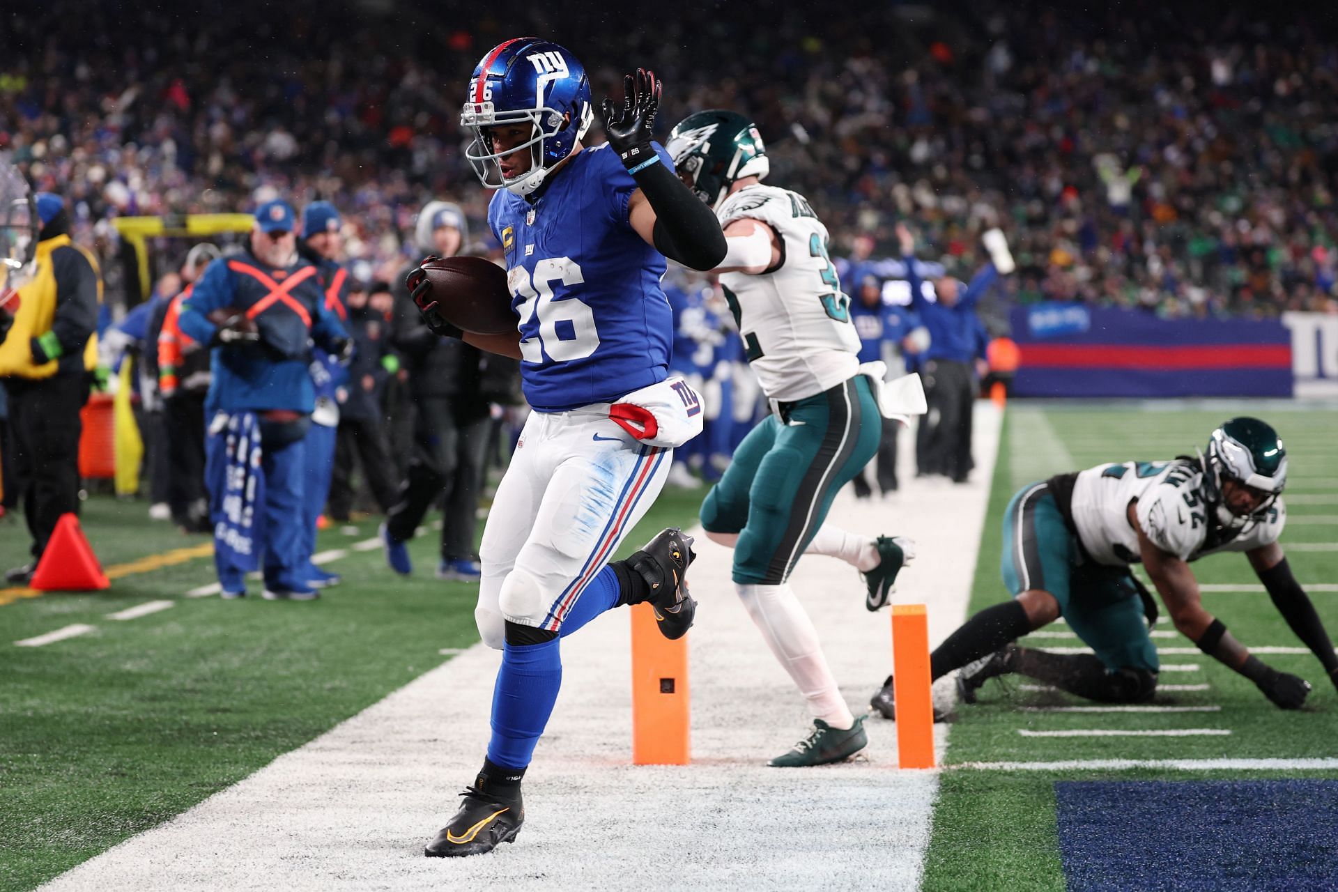 Saquon Barkley during Philadelphia Eagles v New York Giants