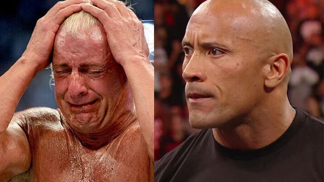 The Rock breaks character to send a message to Ric Flair; The Nature Boy has extremely emotional response