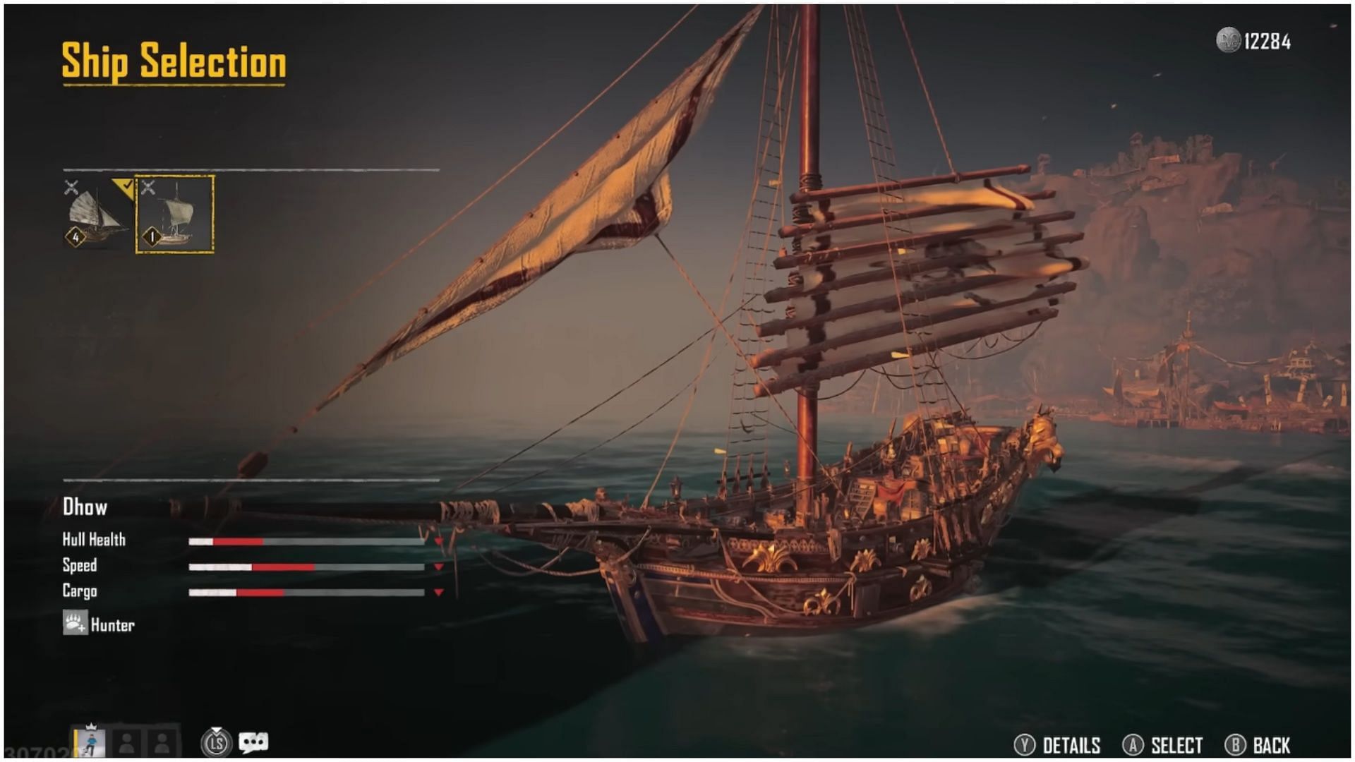 If you want to lower hostility in Skull and Bones, consider hopping in The Dhow and go fishing (Image via Ubisoft)