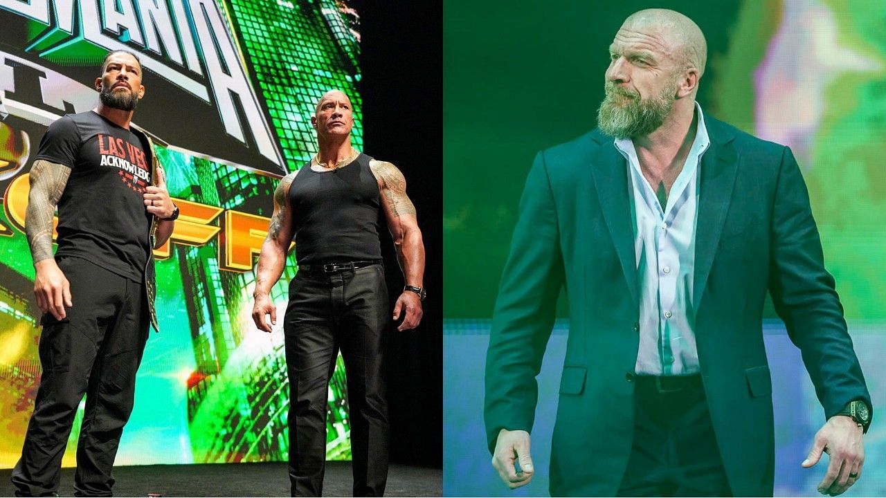 WWE सुपरस्टार्स रोमन रेंस, द रॉक और ट्रिपल एच 