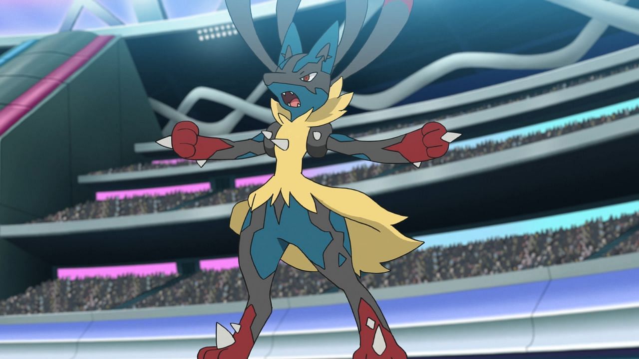 Mega Lucario as seen in the anime (Image via The Pokemon Company)
