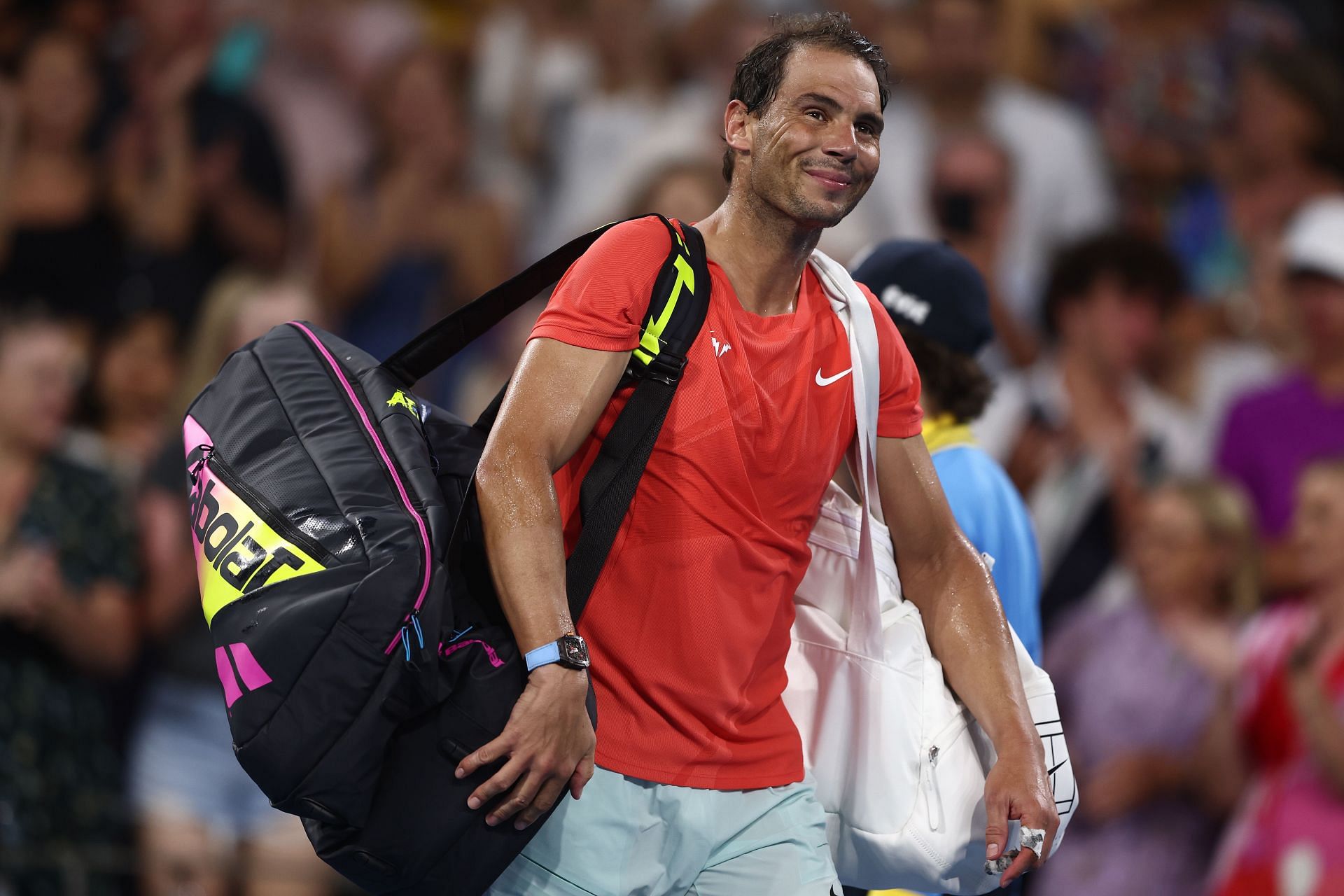 Rafael Nadal at the 2024 Brisbane International.