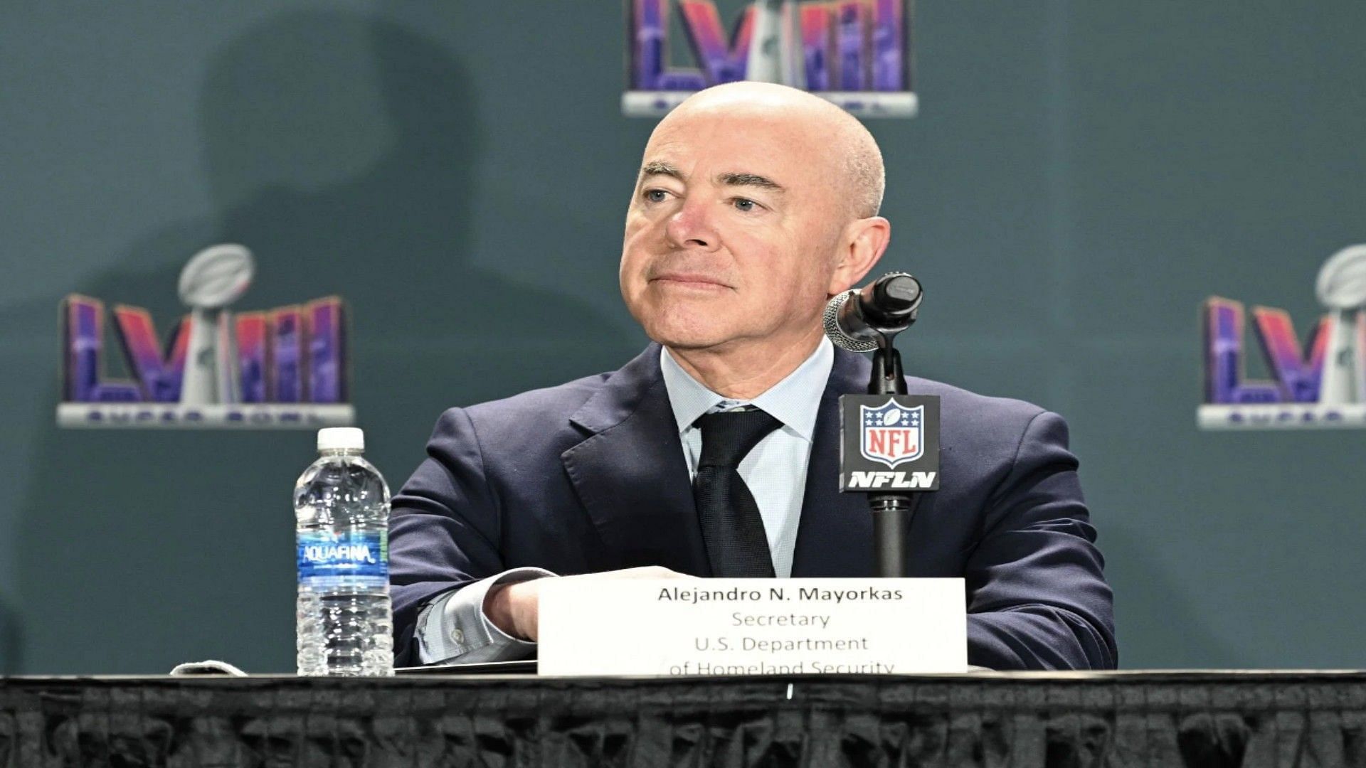 Alejandro Mayorkas at Public Safety Press Conference (Photo by Candice Ward/Getty Images)