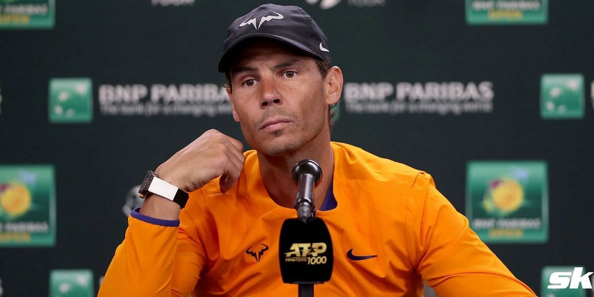 Rafael Nadal addresses the media