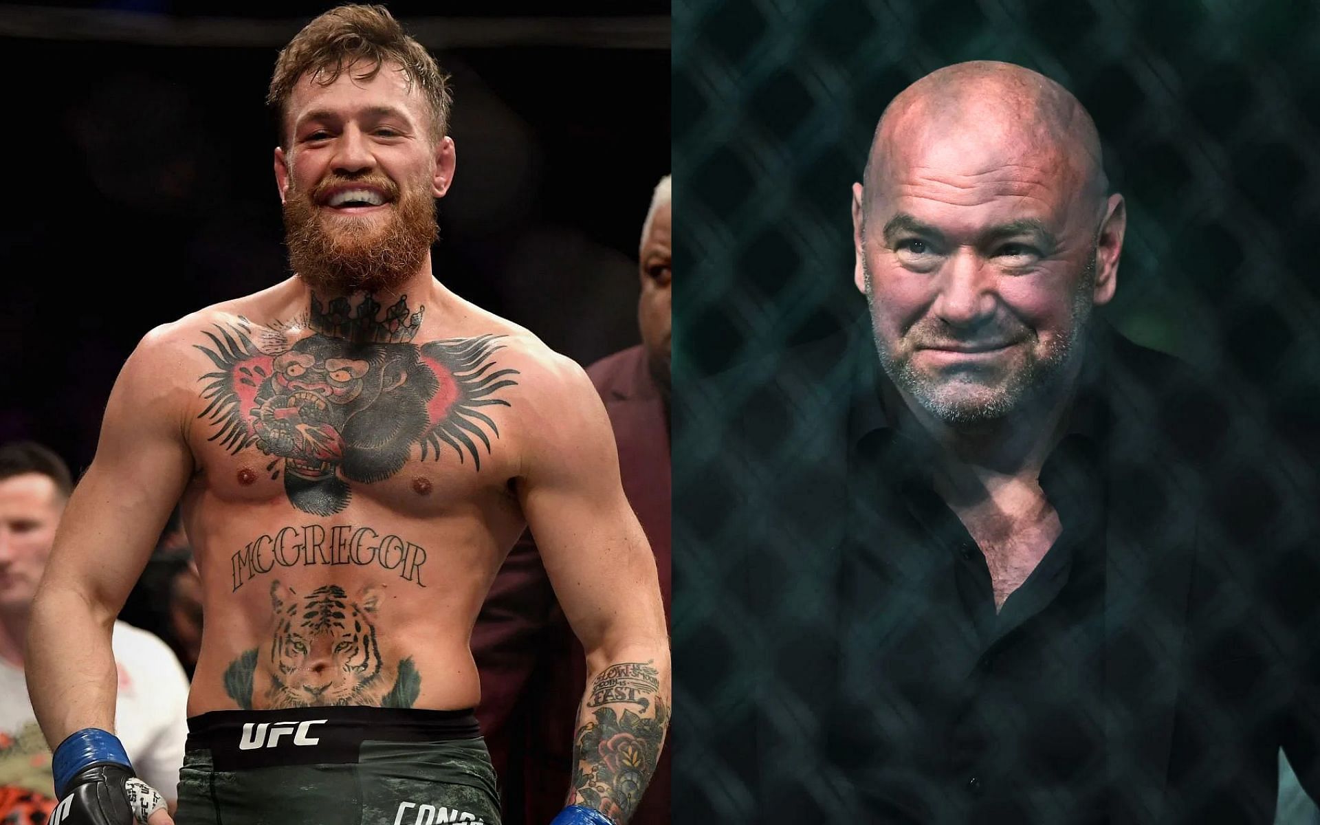 Conor McGregor (left) must return to the UFC no matter what it takes Dana White (right), says Matchroom Boxing chairman Eddie Hearn [Images Courtesy: @GettyImages]