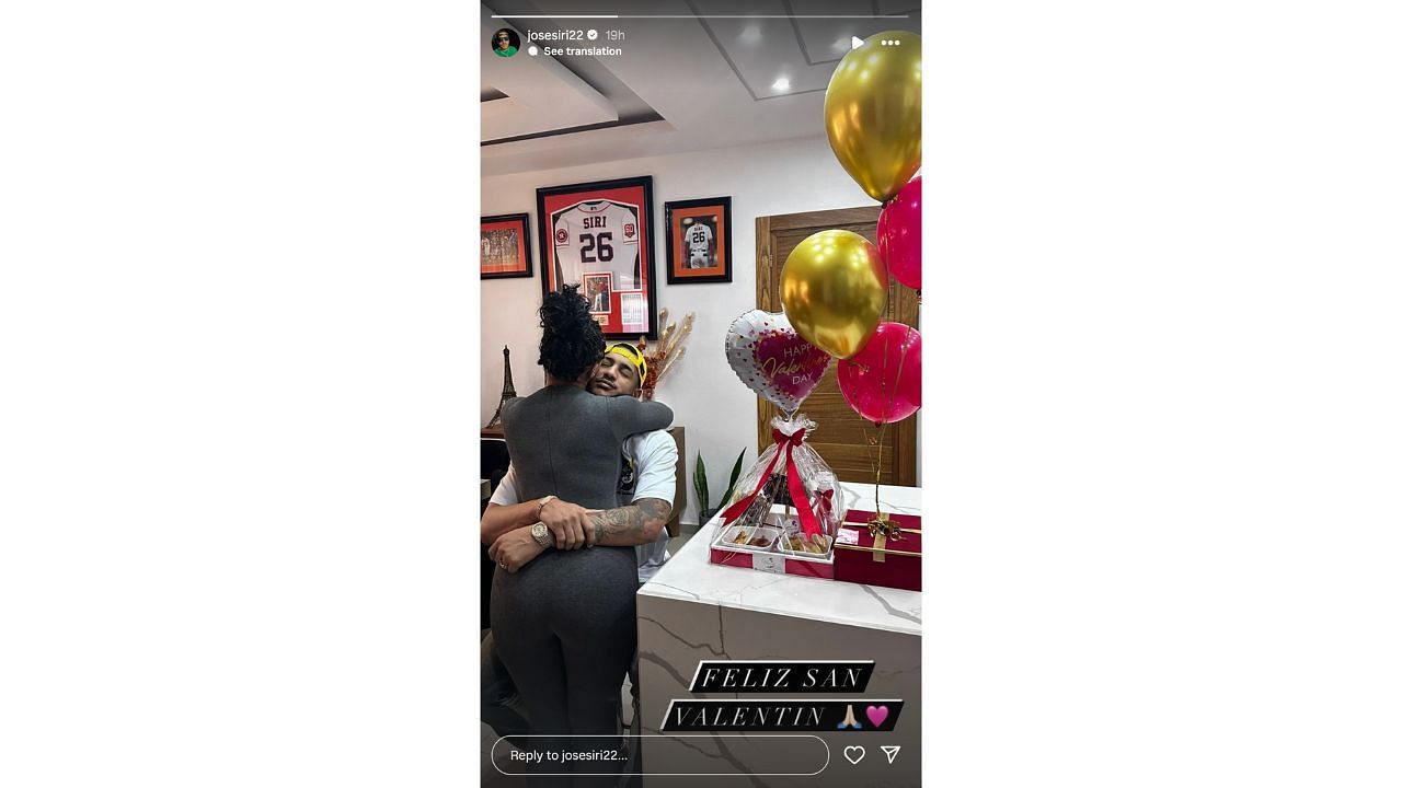 Jose Siri posted a loving picture for Valentine&#039;s Day to Instagram
