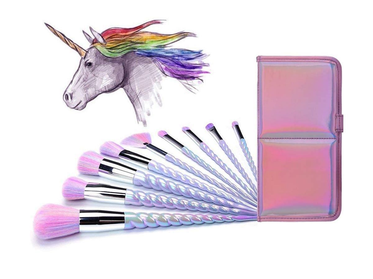 AMMIY Unicorn Makeup Brushes (Image via Amazon)