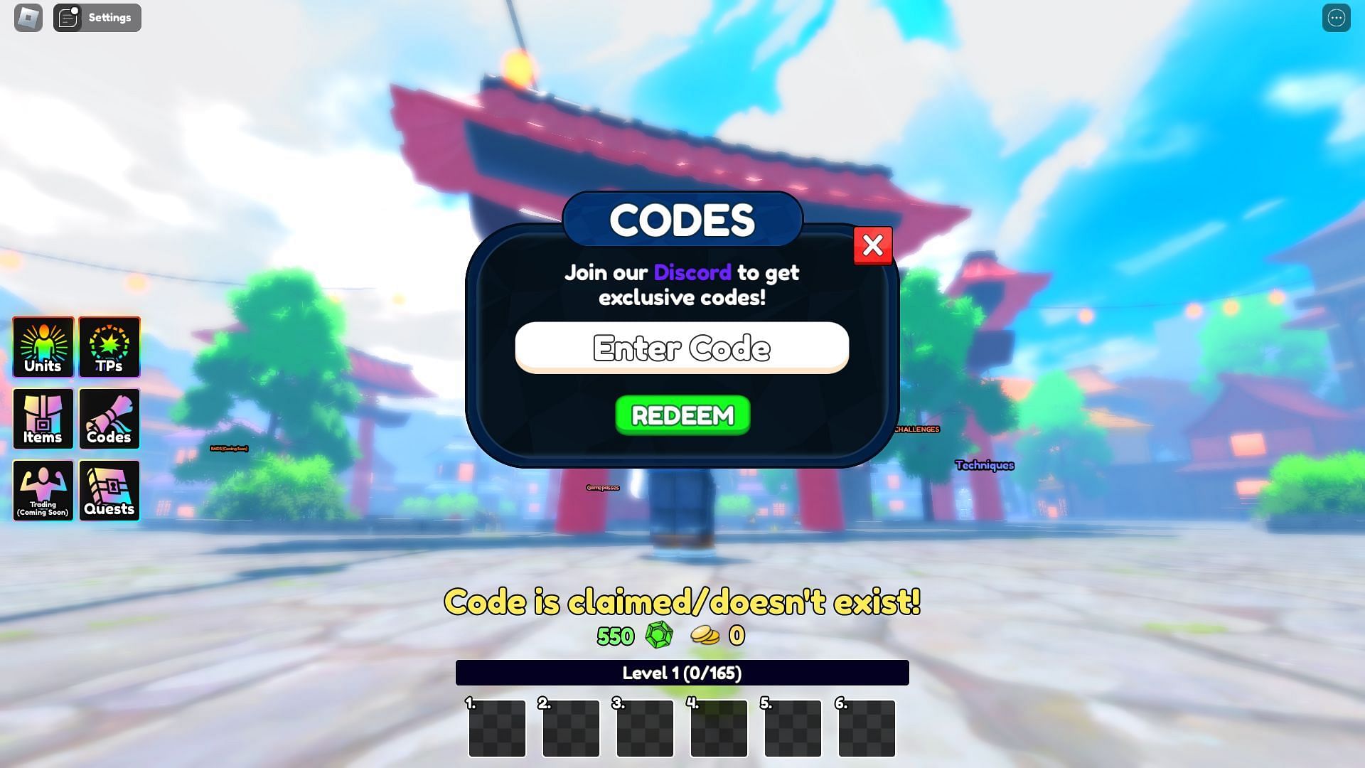 Troubleshooting codes for Anime Last Stand (Image via Roblox)