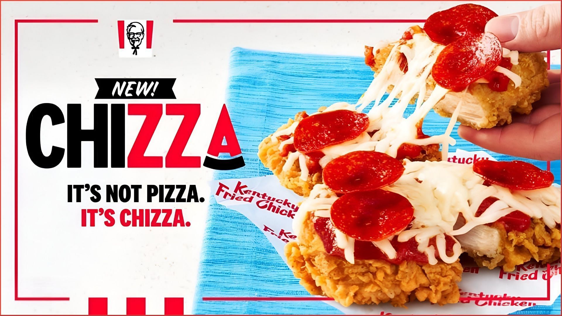 The Chizza is made with all-white-meat chicken fillets (Image via Kentucky Fried Chicken)