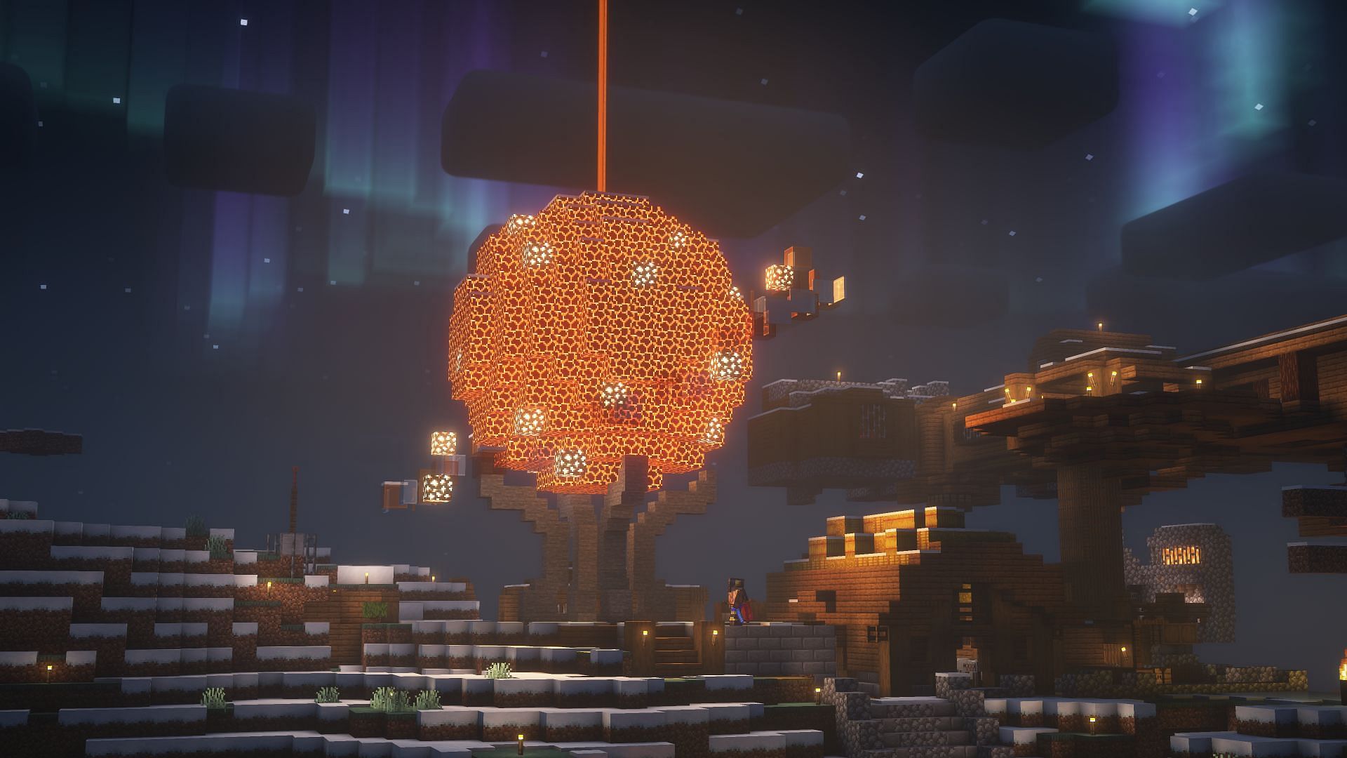 This spherical beacon design could be tricky to build in Minecraft (Image via Impressive_Caramel97/Reddit)