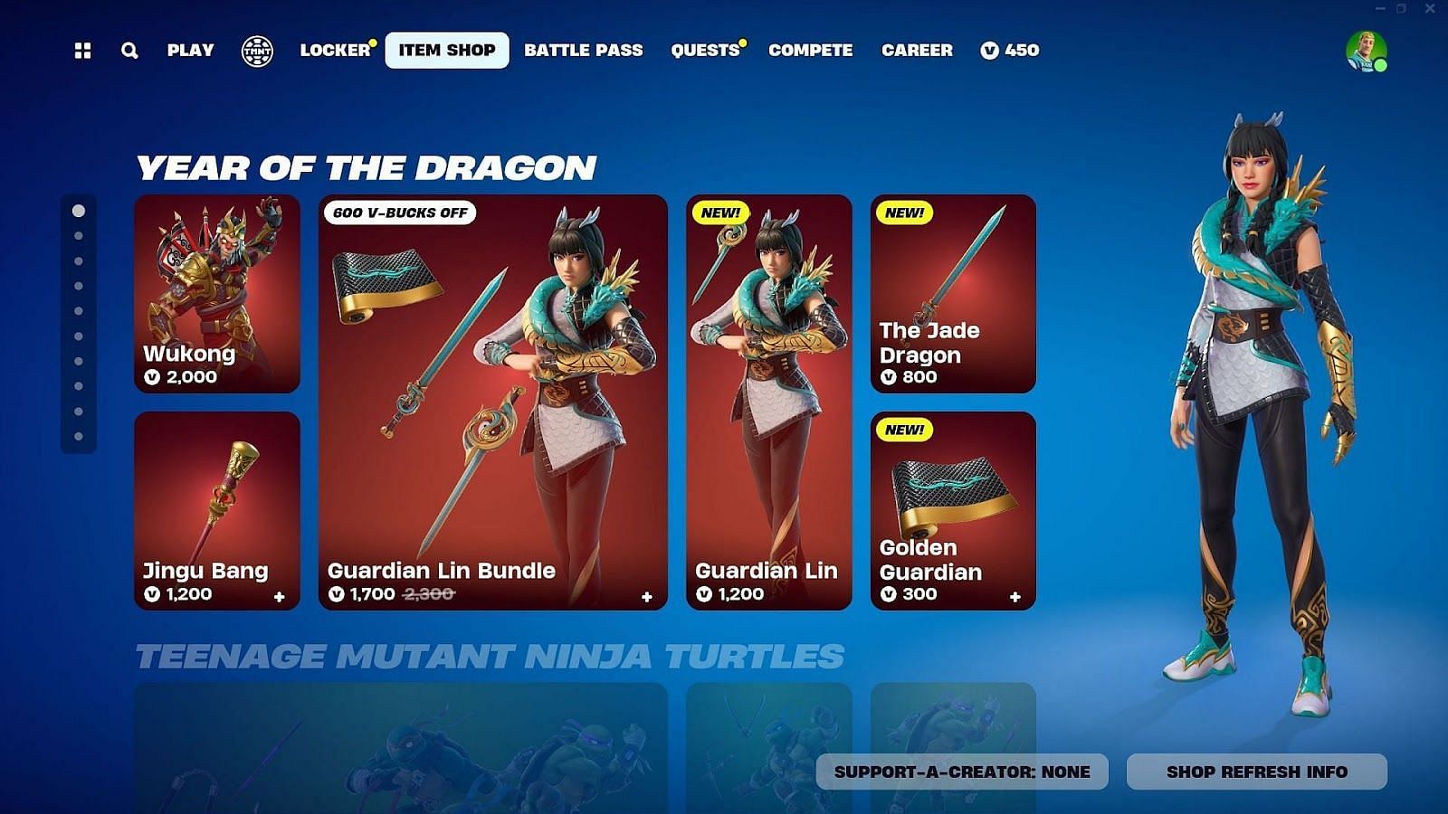 Guardian Lin is available in the Item Shop (Image via Epic Games)