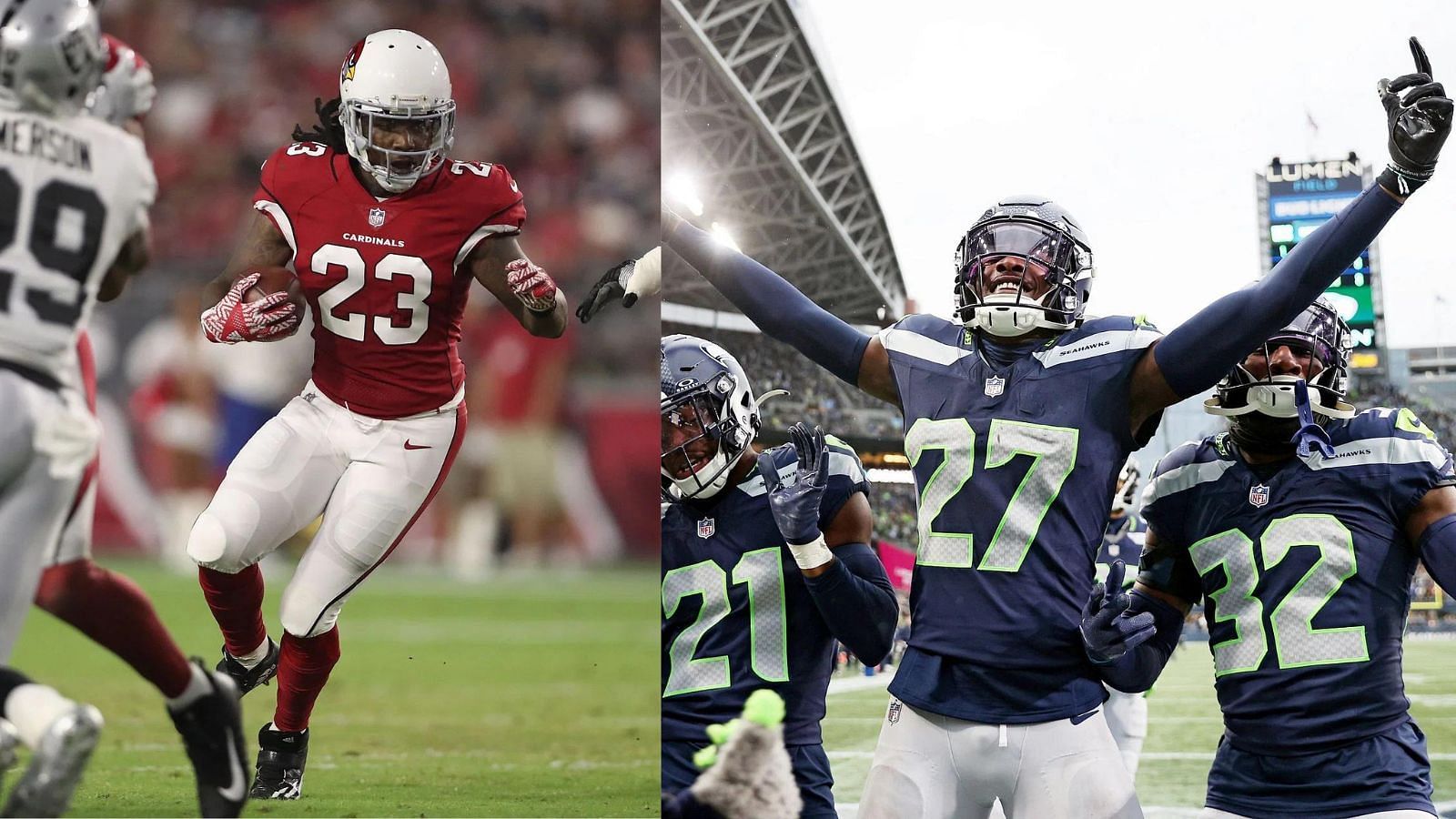 Chris Johnson (left) and Riq Woolen (right) are two success stories from the list of fastest NFL combine 40-yard dash runners.
