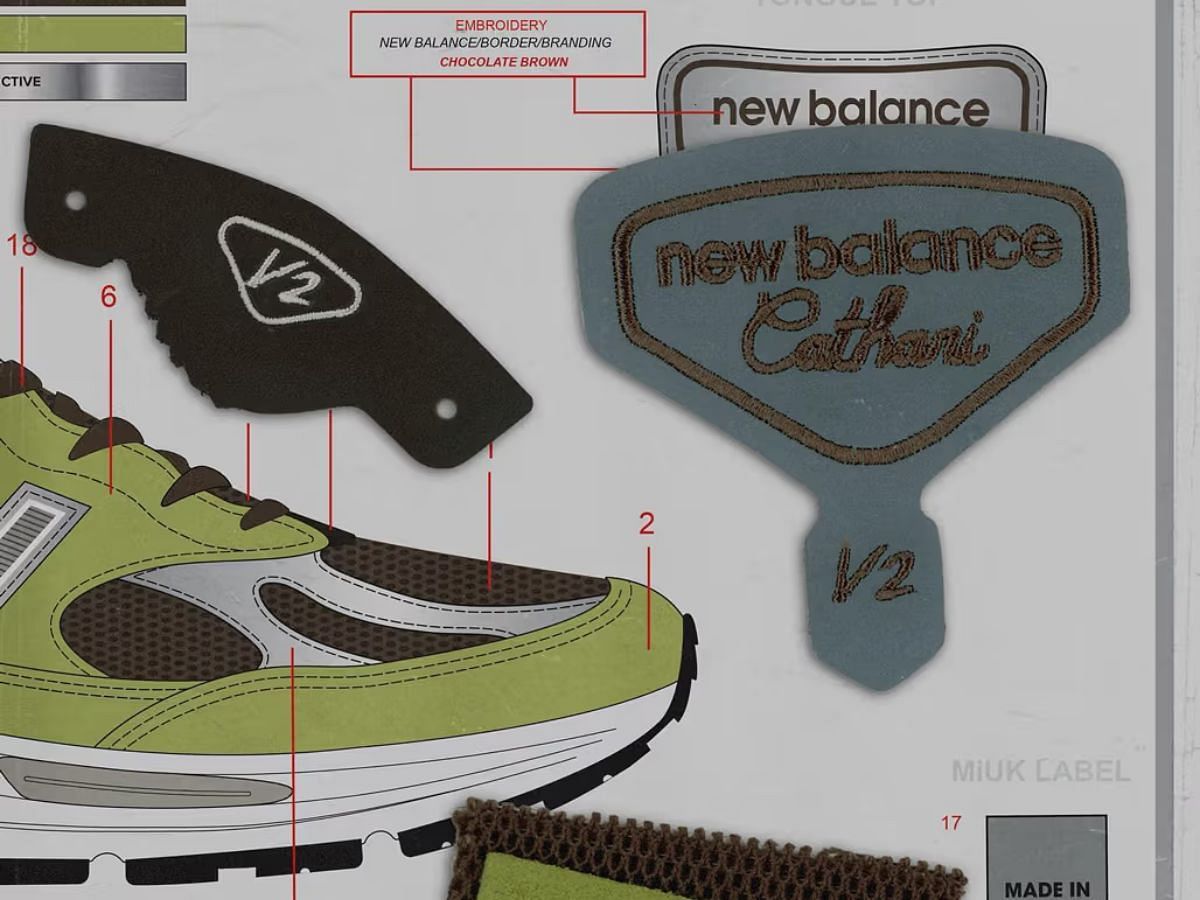 Dani&euml;lle Cathari x New Balance 991V2 sneakers (Image via Twitter/@ComplexSneakers)