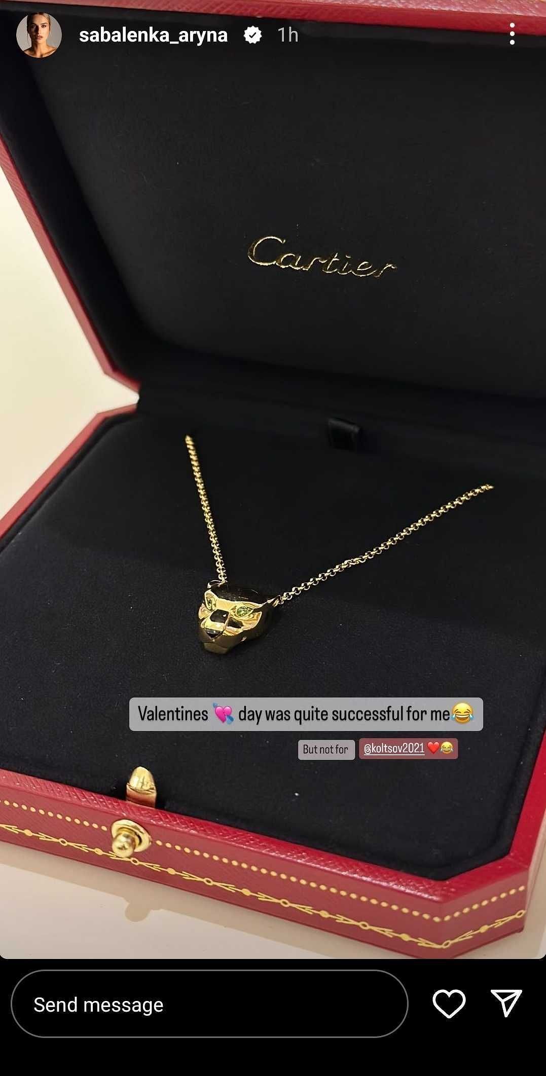 Aryna Sabalenka reveals her Valentine&#039;s Day gift from boyfriend Konstantin Koltsov
