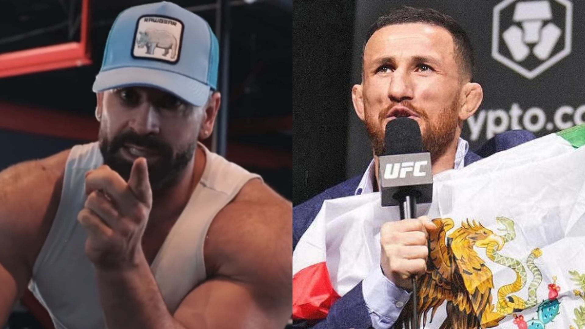 Fans troll Bradley Martyn (left) for Merab Dvalishvili (right) street fight comment [Images courtesy of @bradley_martyn &amp; @merab.dvalishvili on Instagram]