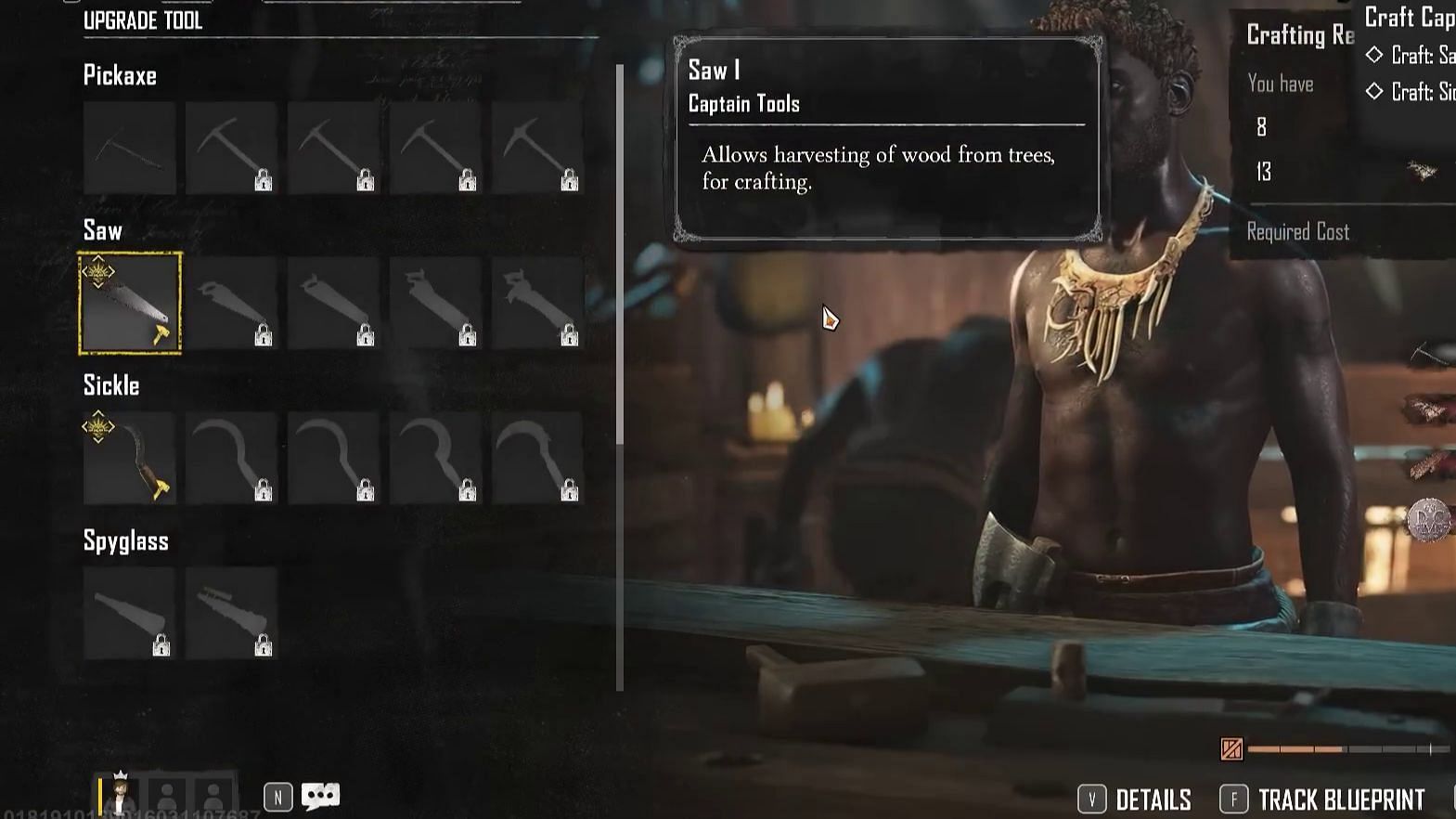 Upgrading tools is one of the most important tips for resource gathering in Skull and Bones (Image via Ubisoft || YouTube/GosuNoob)