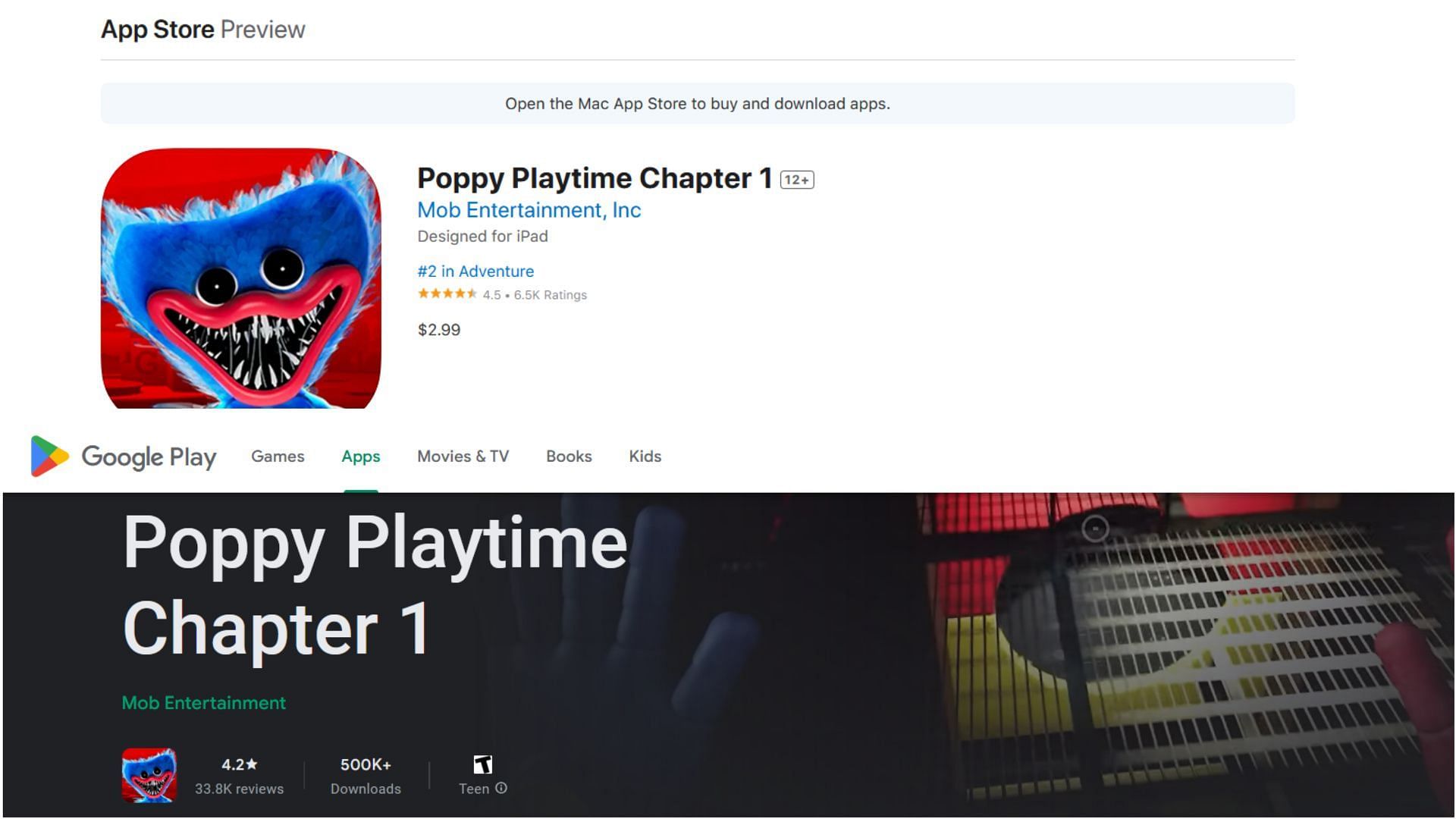 Is Poppy Playtime available on iOS and Android?