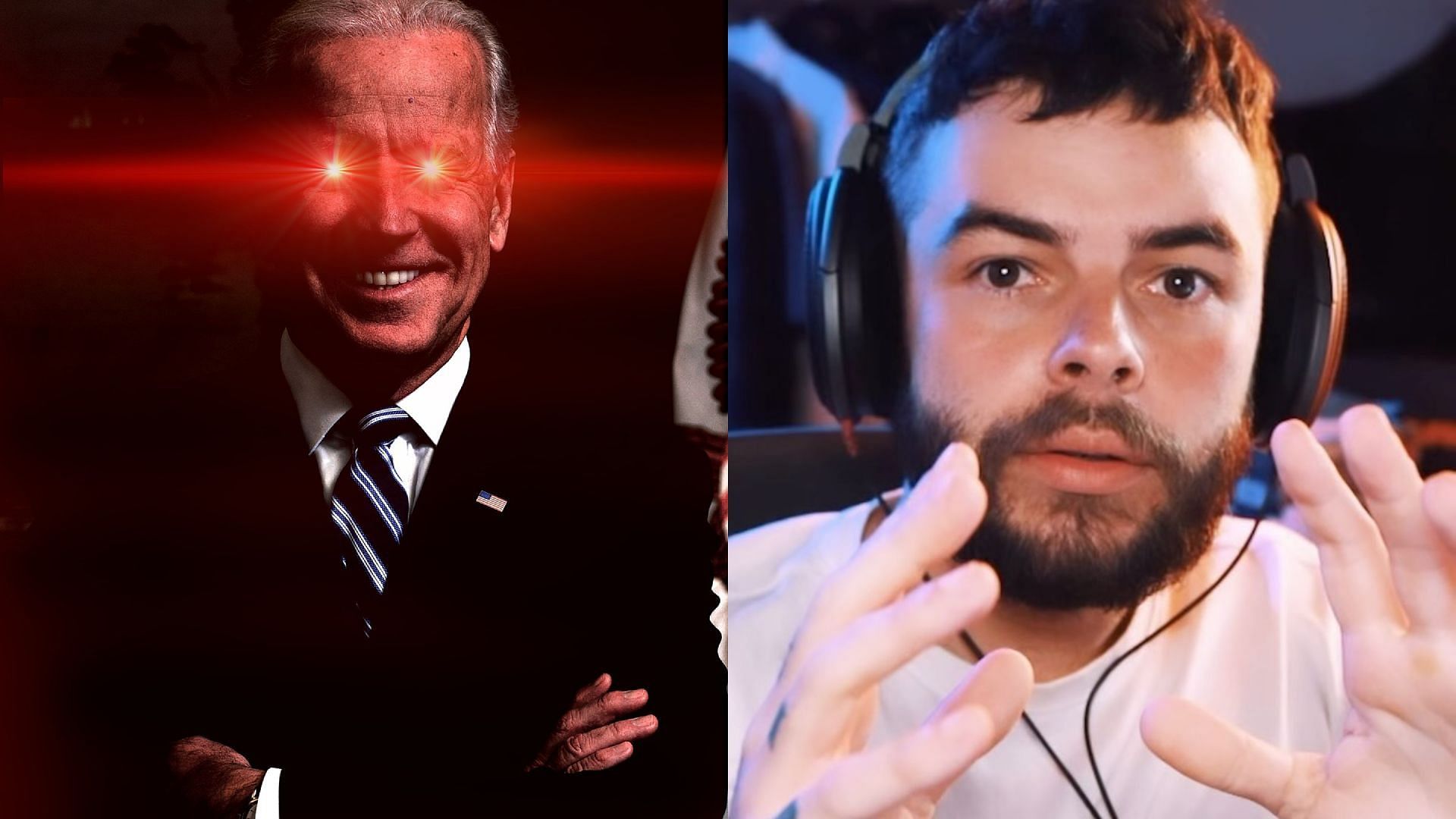 Nadeshot sparks outrage after opinion on Joe Biden meme (Image via Joe Biden/X, Nadeshot/Instagram)