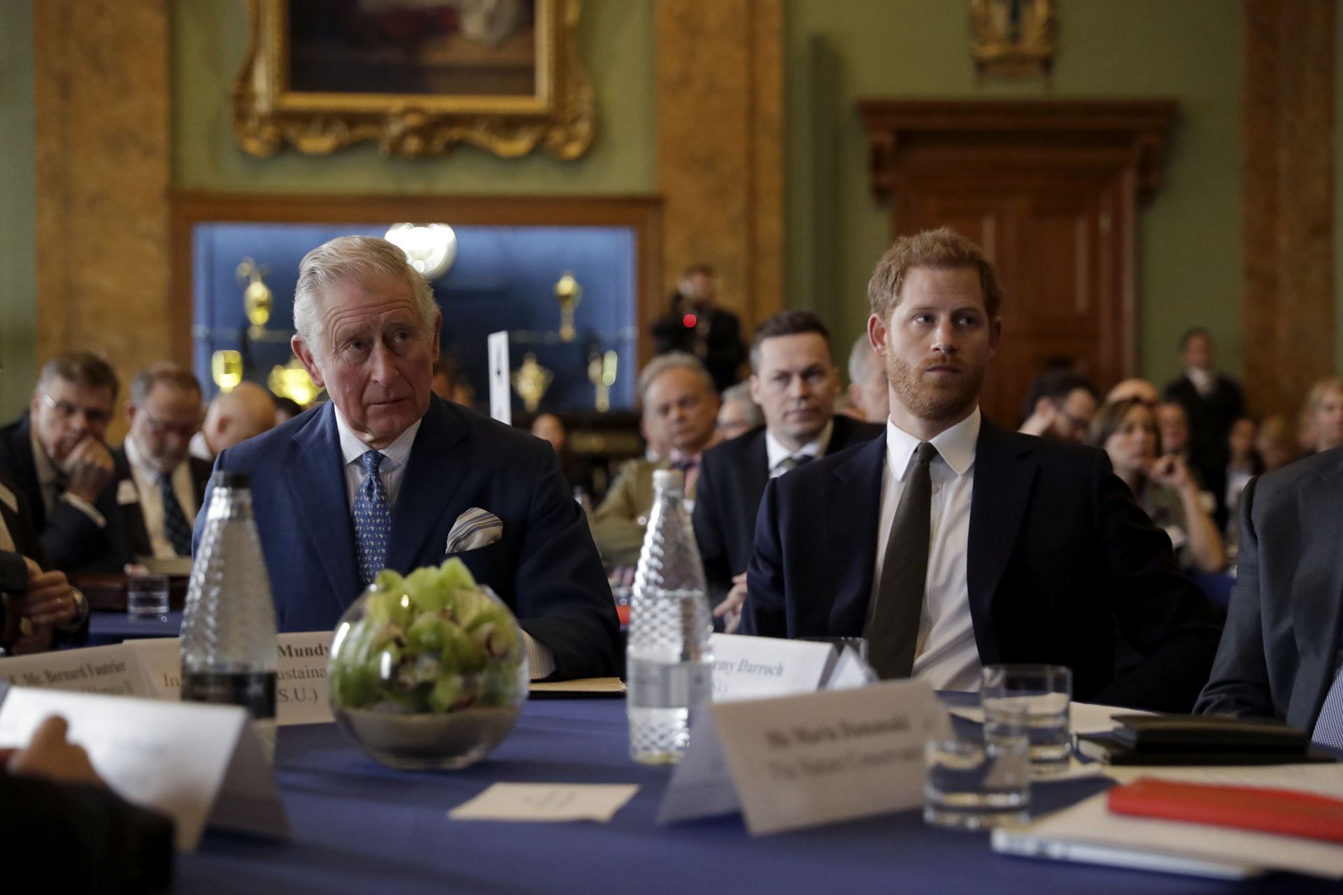 King Charles and Prince Harry at the &#039;International Year Of The Reef&#039; 2018 meeting (Image via Getty)