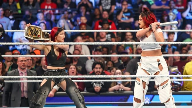 Bayley reacts to her WrestleMania match announcement against IYO SKY after WWE SmackDown