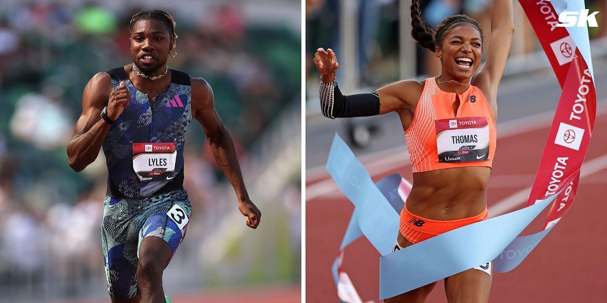 Noah Lyles and Gabby Thomas won their respective events at the New Balance Indoor Grand Prix 2024 (Getty)