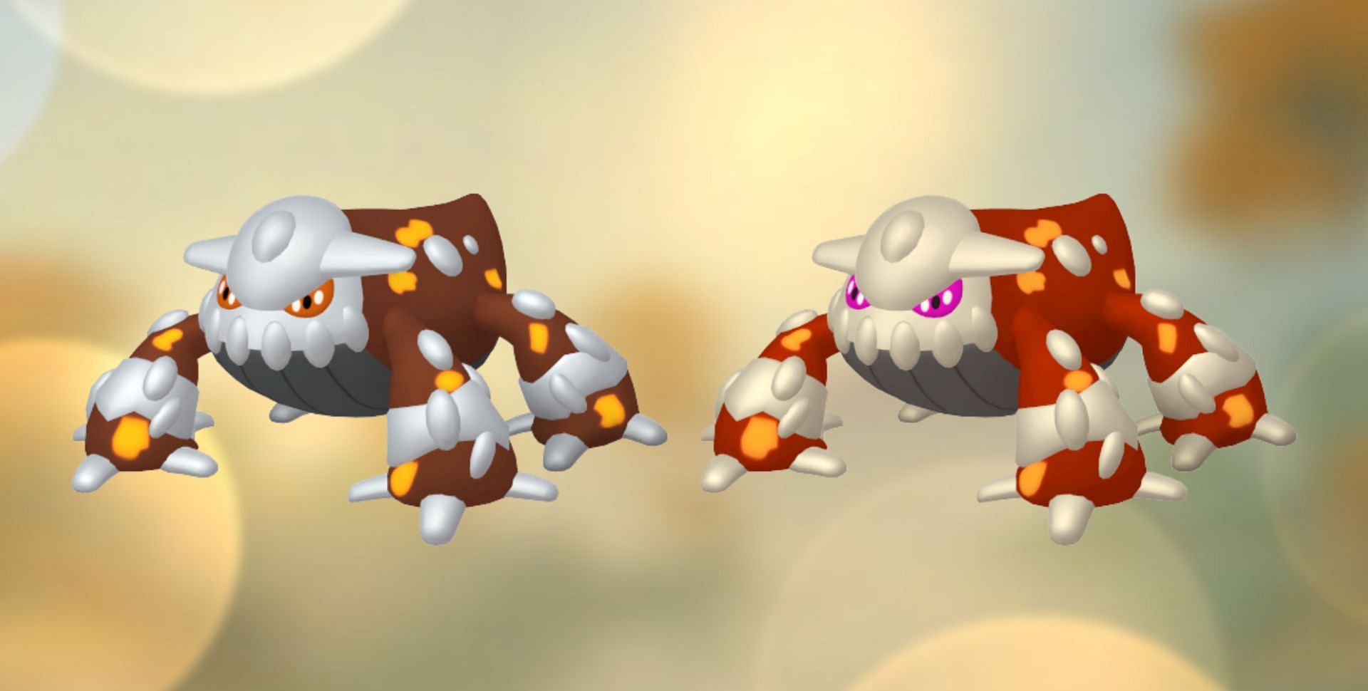 Regular and Shiny Heatran (Image via TPC)