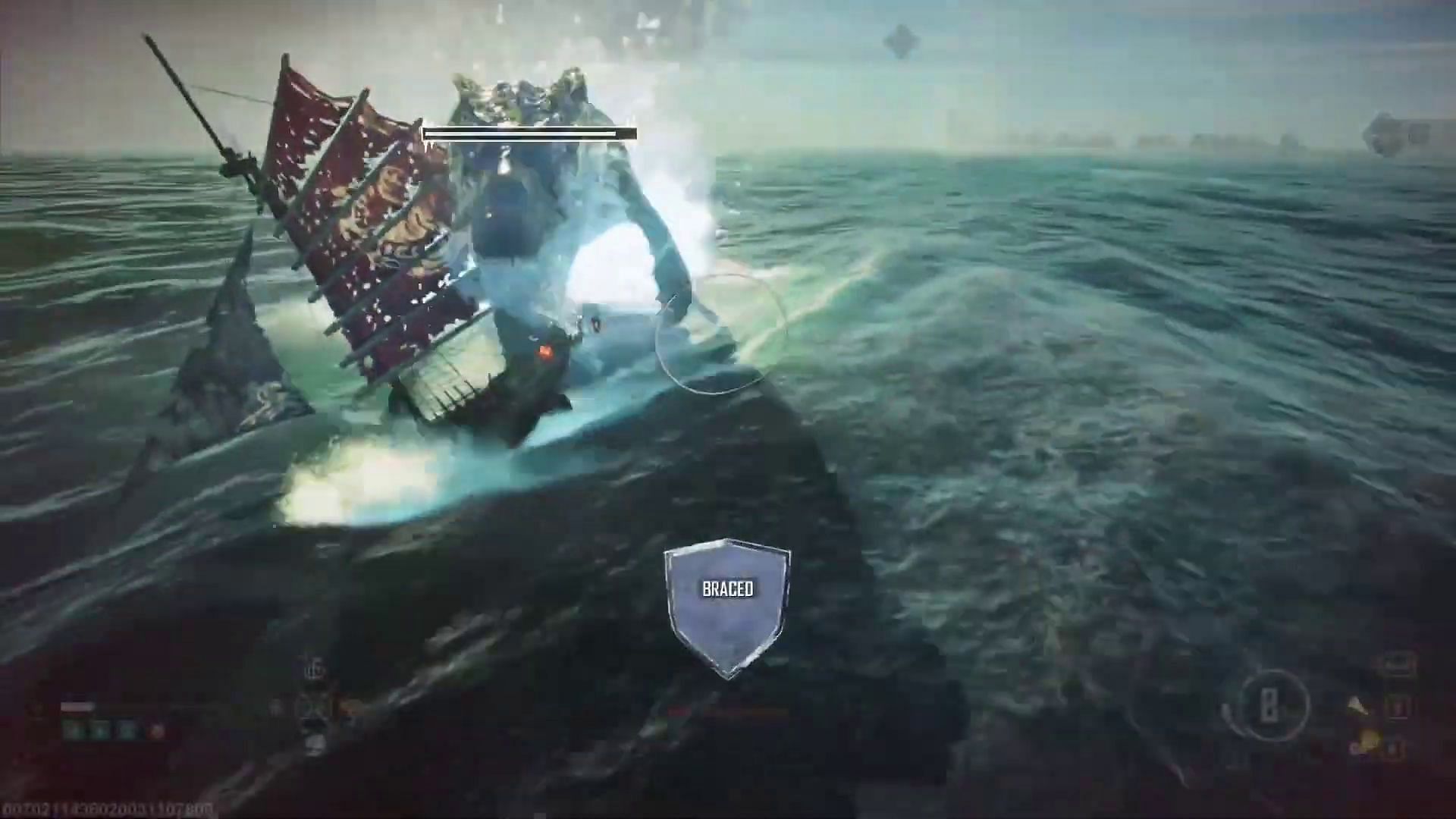 Fighting the leviathan to get Monstrous Scales in Skull and Bones (Image via YouTube/Mystiqux, Ubisoft)